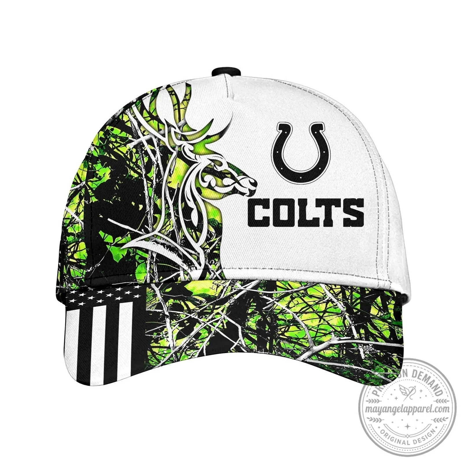 Indianapolis Colts Deer Hunting Camouflage American Flag Cap Hat
