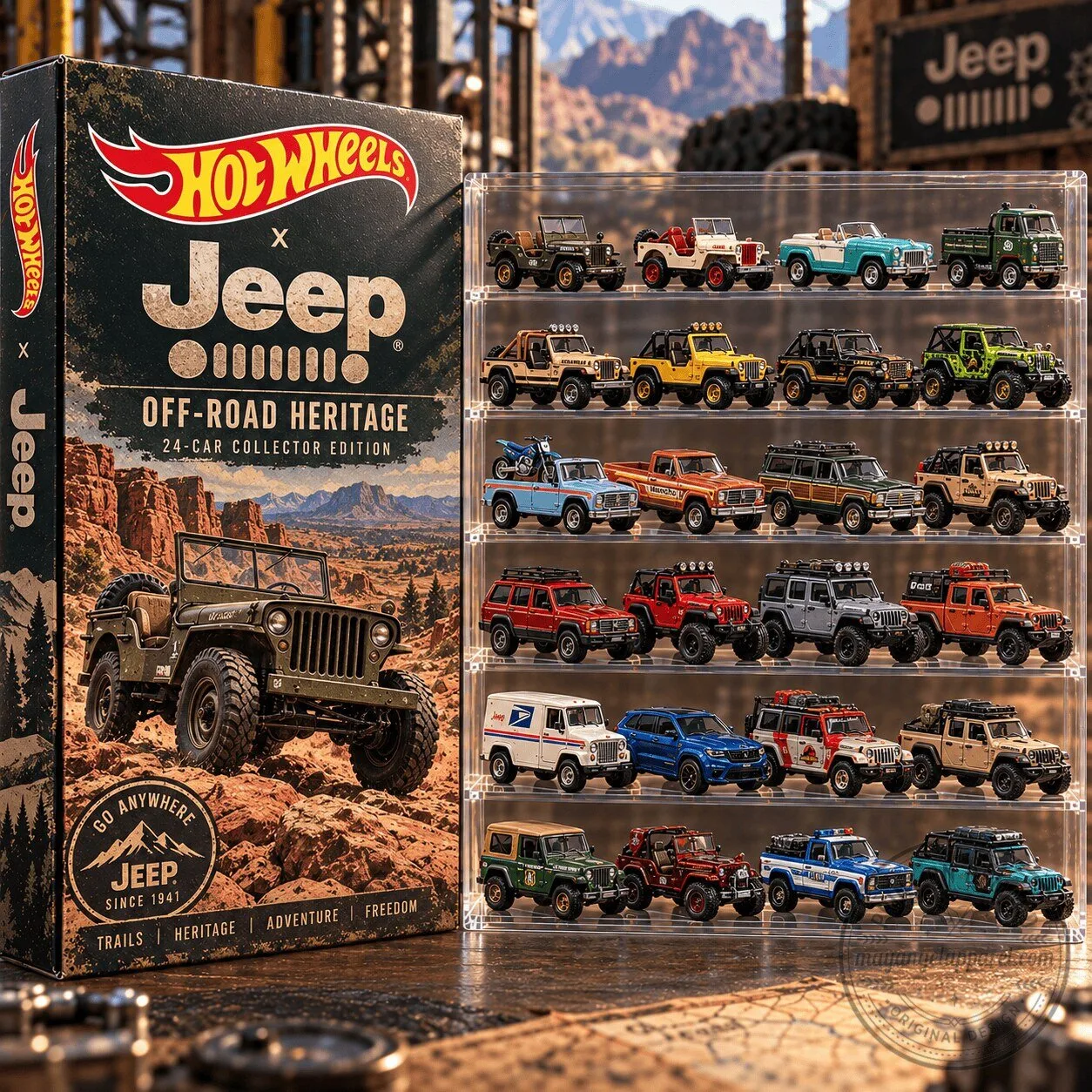 Hot Wheels Jeep Off-Road Heritage 24-Car Collector Edition Advent Calendar