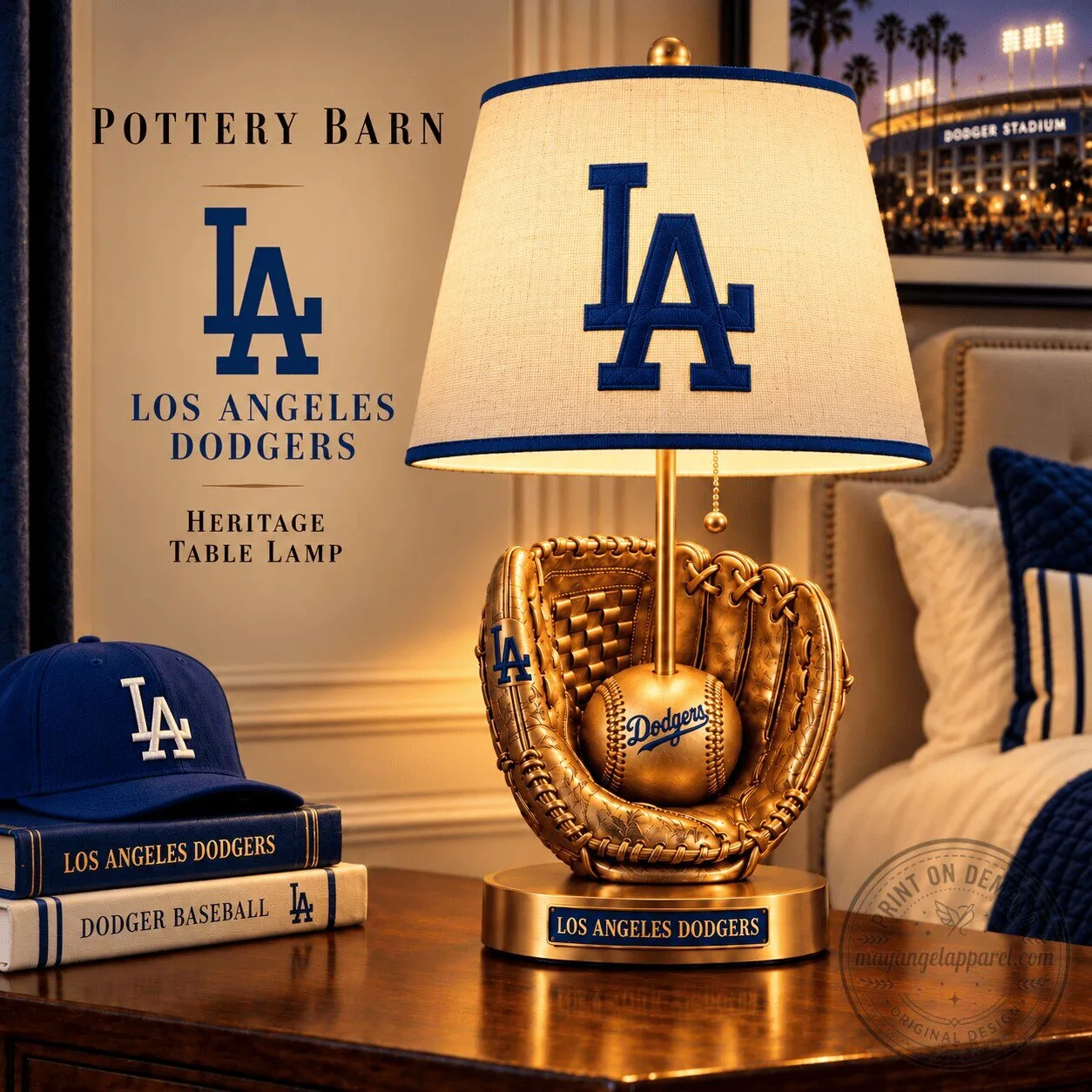 Los Angeles Dodgers Heritage Baseball Glove Table Lamp