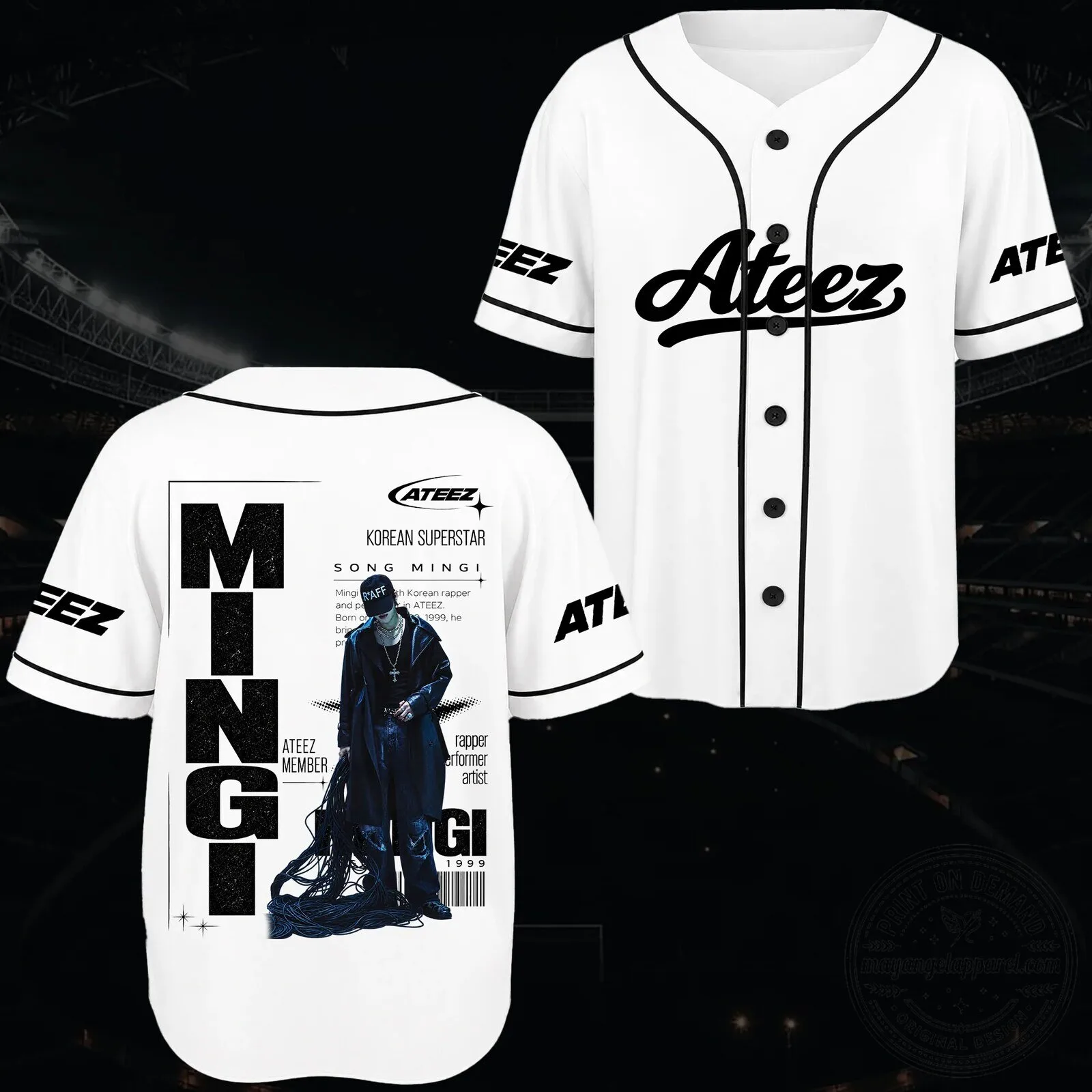 Ateez Zero To All World Tour Golden Hour Series Baseball Jersey 13 Ateez Zero To All World Tour Golden Hour Series Baseball Jersey