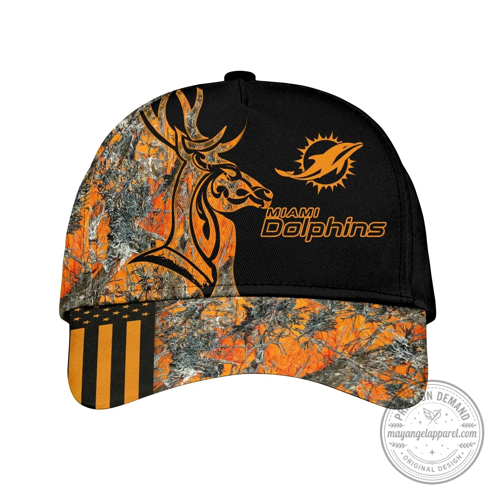 Miami Dolphins Deer Hunting Camouflage Adjustable Cap Hat