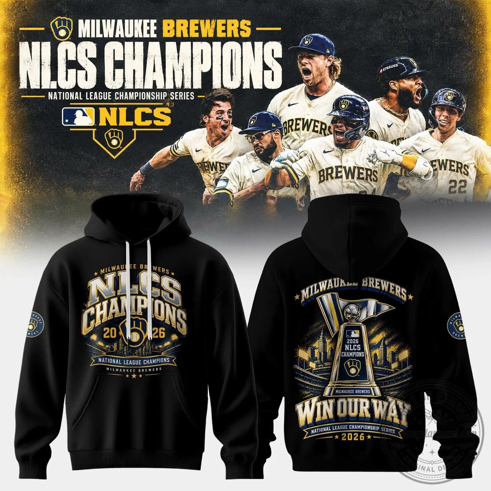 2026 Hoodie for Milwaukee Brewers National League Championship Series Winners