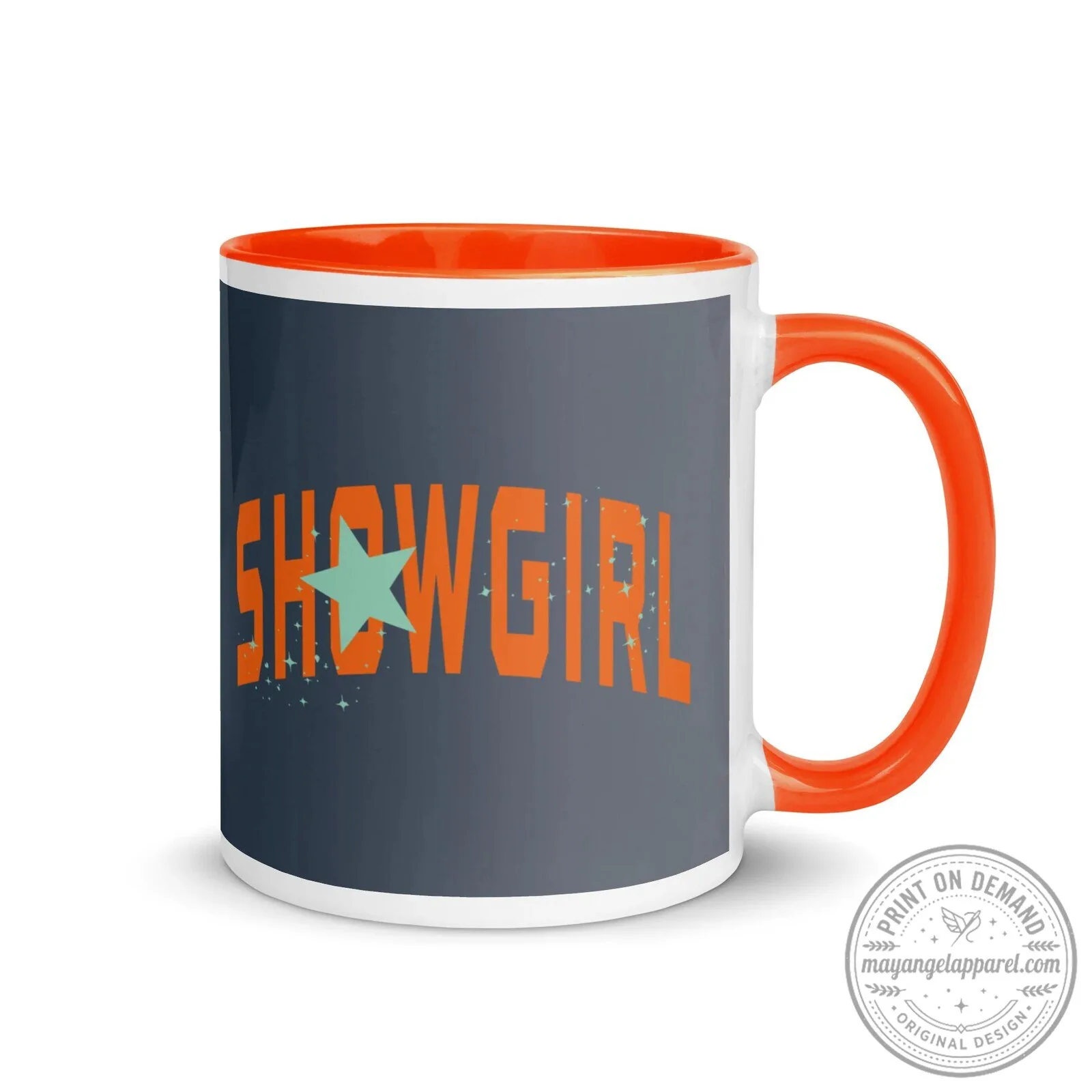 Showgirl Star of the Show Orange Inside Ceramic Coffee Mug