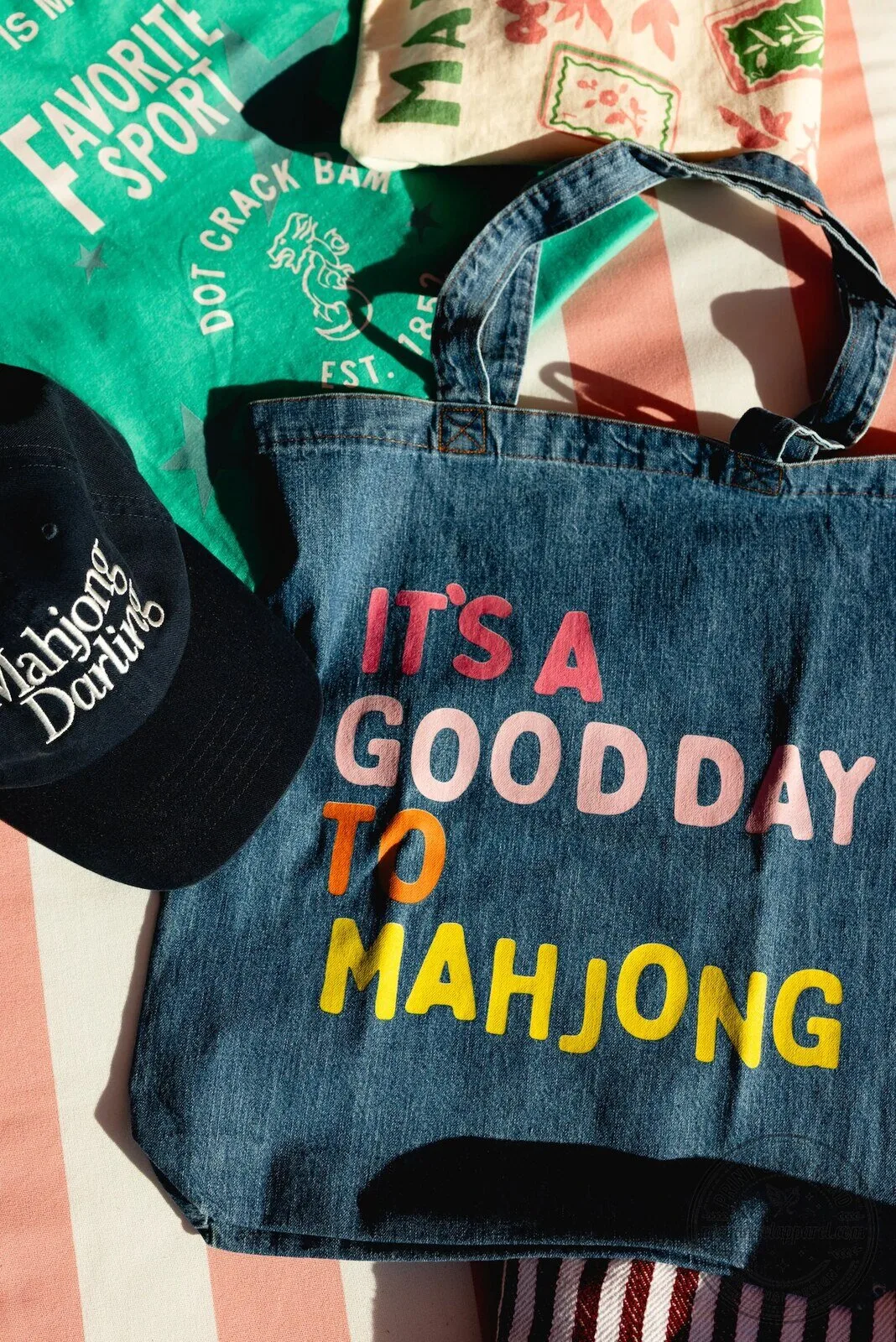 It's a Good Day to Mahjong Game Denim Tote Bag