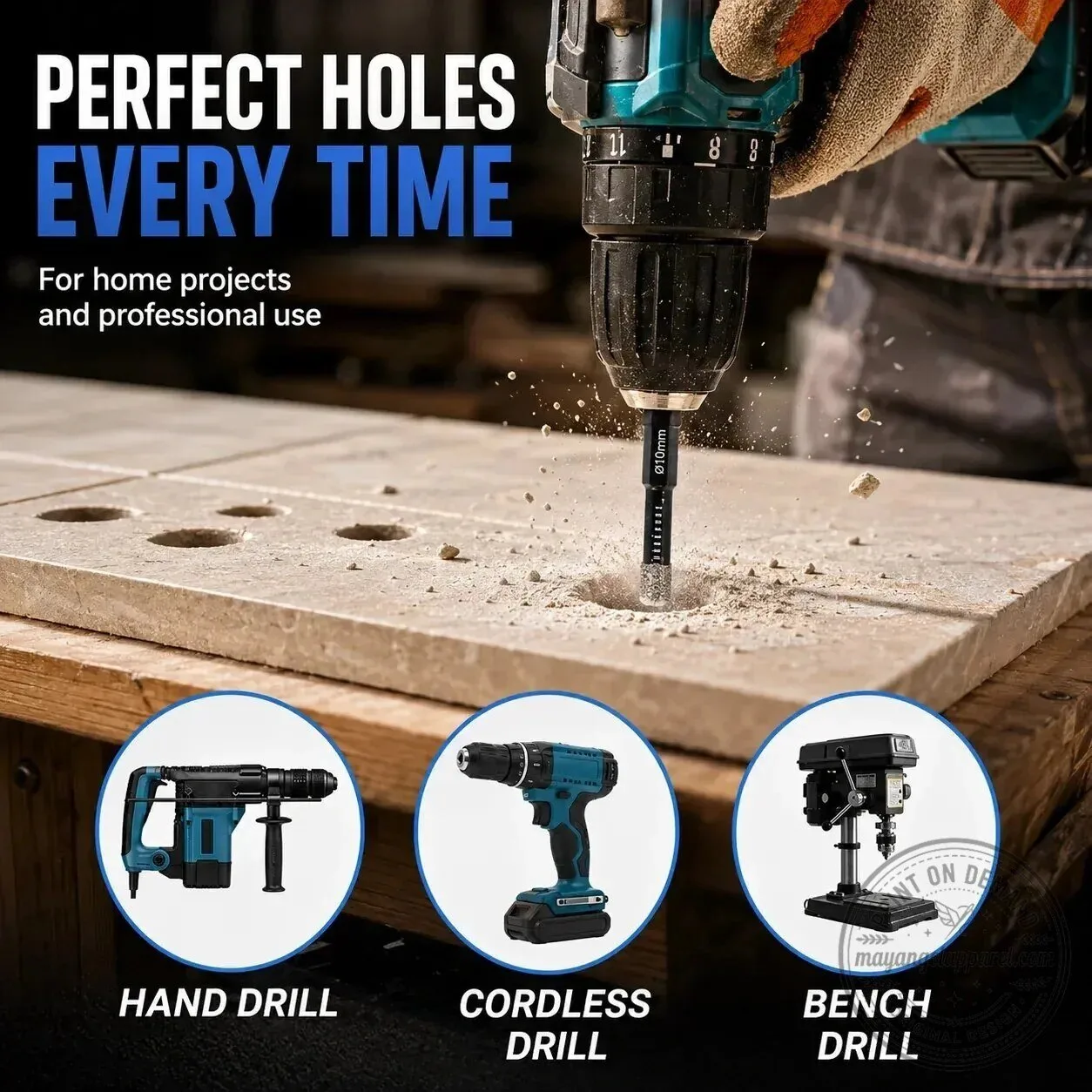 Diamond Drill Bit Set for Tile Glass Granite Marble 6 Piece Kit 11 Diamond Drill Bit Set for Tile Glass Granite Marble 6 Piece Kit