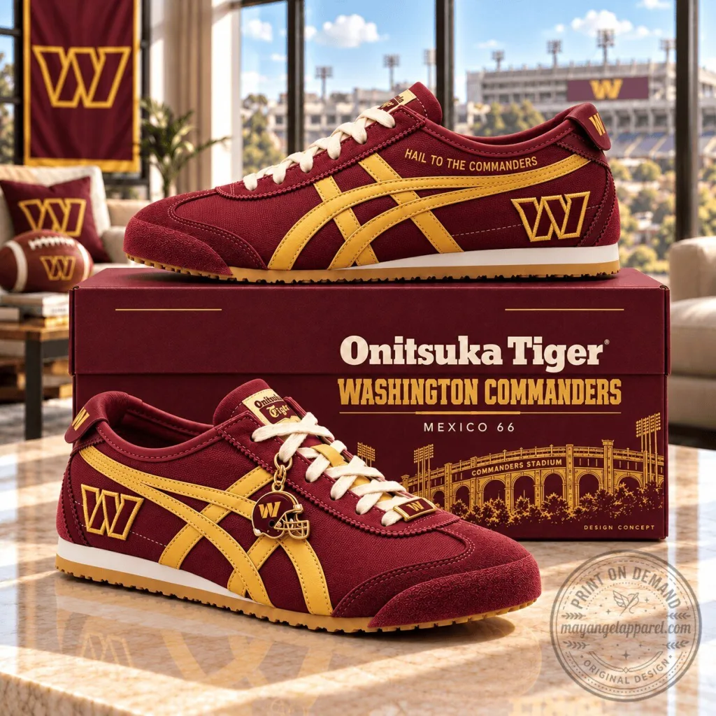 Washington Commanders Onitsuka Tiger Mexico 66 Low Top Sneakers Shoes Washington Commanders Onitsuka Tiger Mexico 66 Low Top Sneakers Shoes