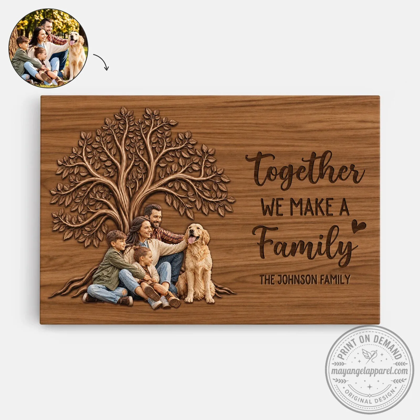 Personalized Together We Make A Family Tree Photo Canvas Wall Art