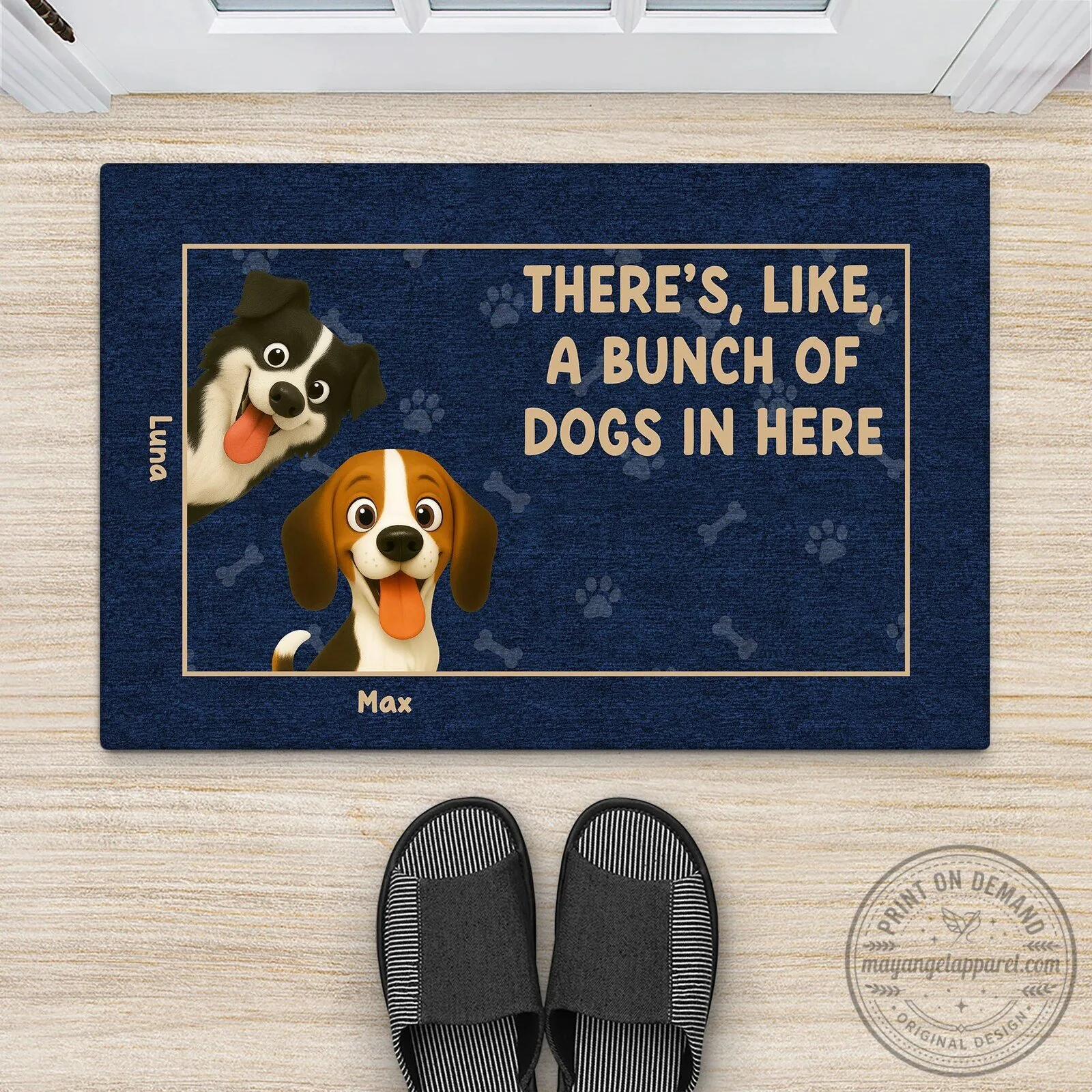 Personalized There's Like A Bunch Of Dogs In Here Doormat 4 Personalized There