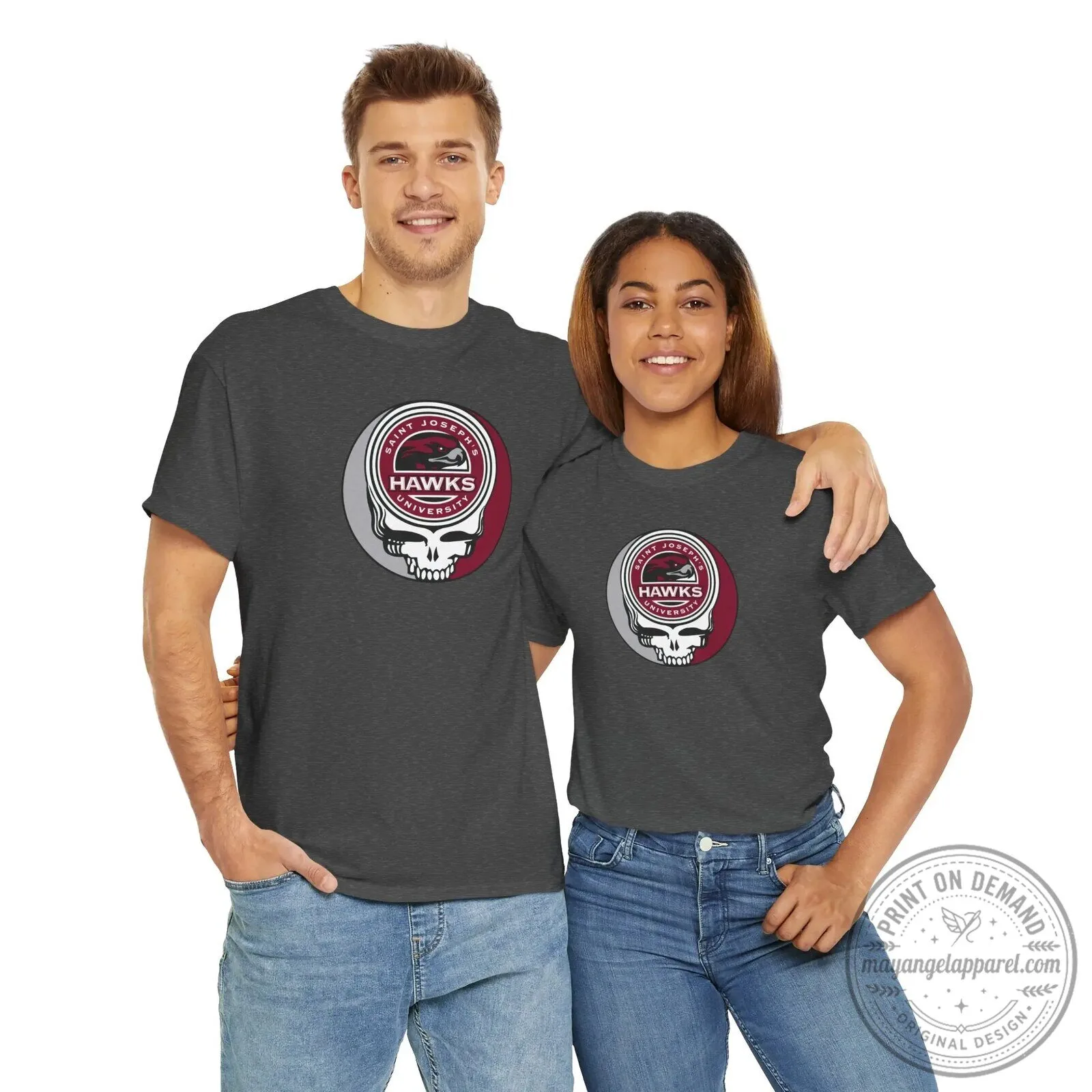 Saint Joseph's University Hawks Grateful Dead Skull Logo T-Shirt 12 Saint Joseph