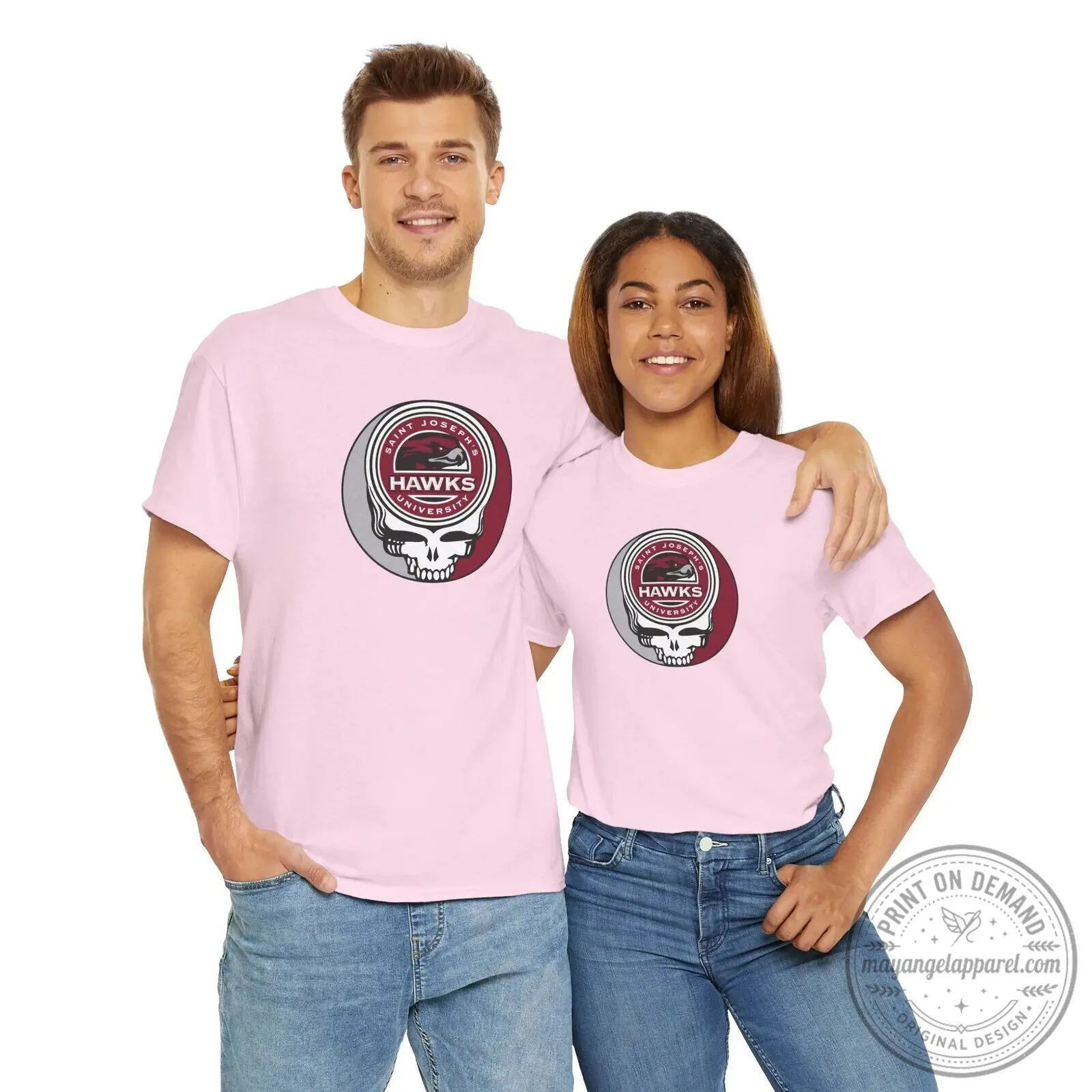 Saint Joseph's University Hawks Grateful Dead Skull Logo T-Shirt 15 Saint Joseph
