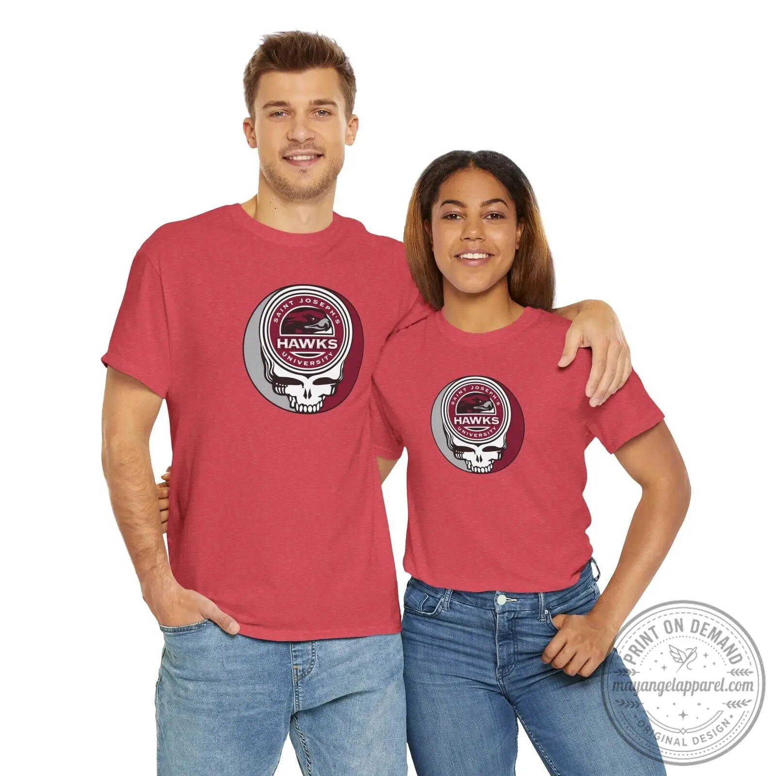 Saint Joseph's University Hawks Grateful Dead Skull Logo T-Shirt 19 Saint Joseph