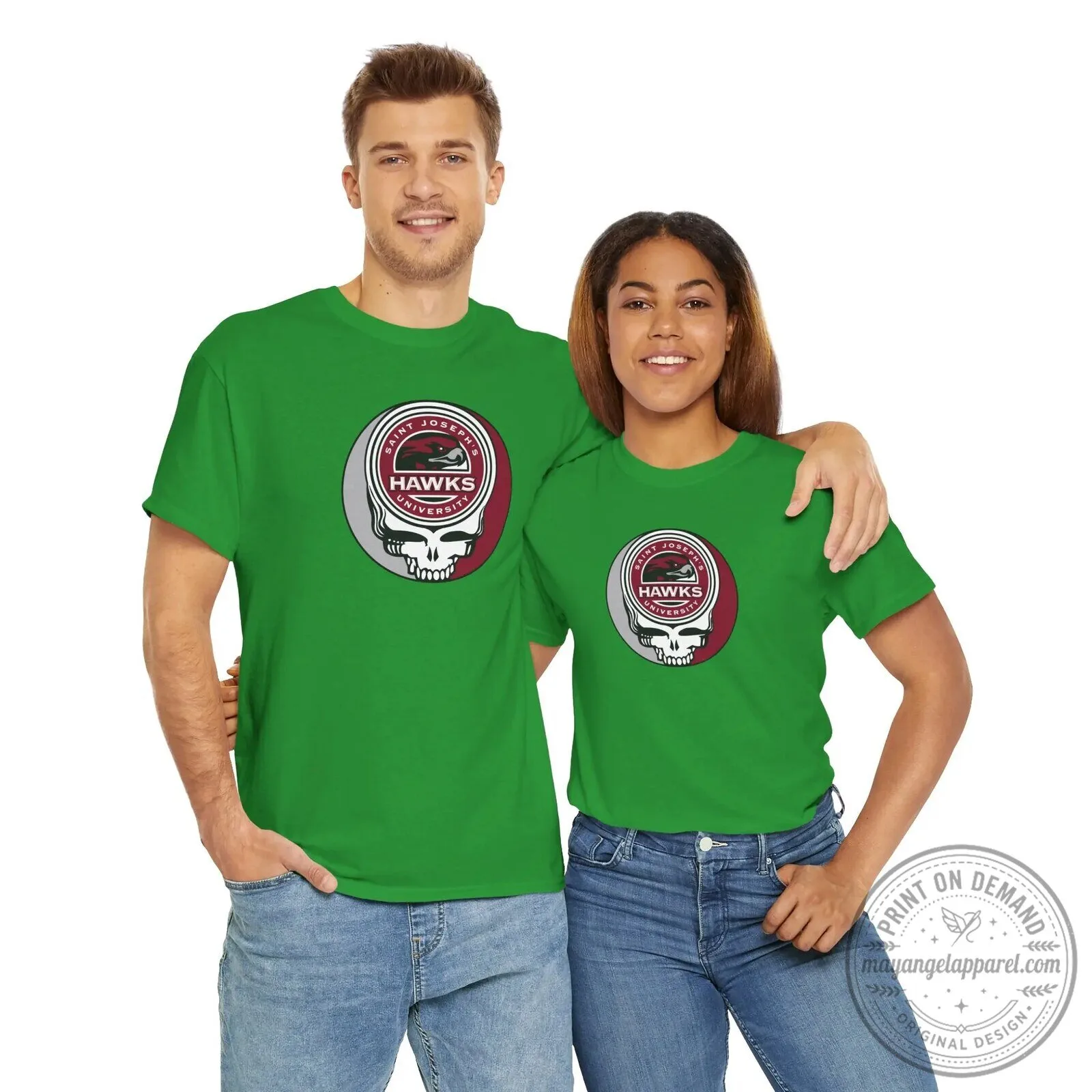 Saint Joseph's University Hawks Grateful Dead Skull Logo T-Shirt 20 Saint Joseph