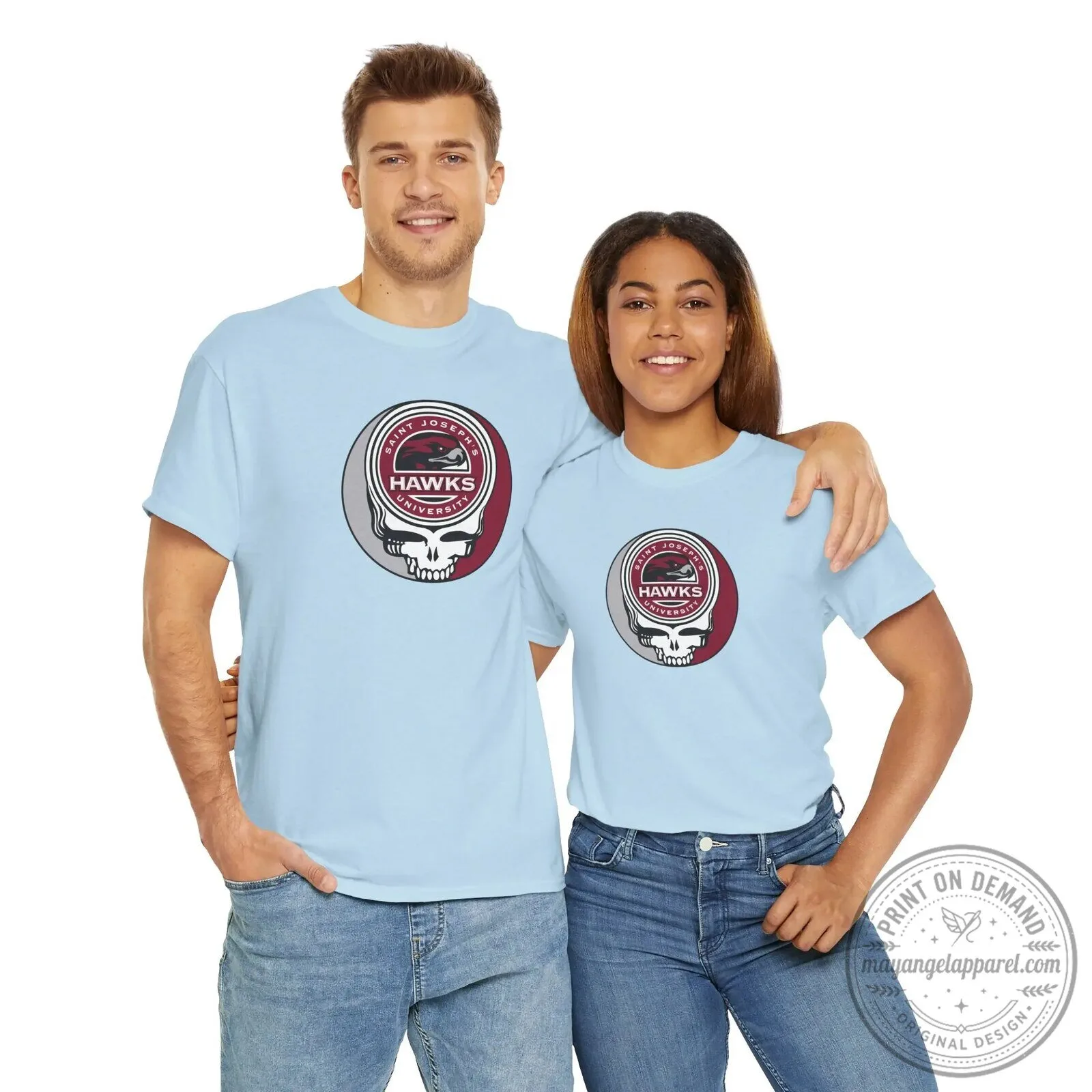 Saint Joseph's University Hawks Grateful Dead Skull Logo T-Shirt 21 Saint Joseph