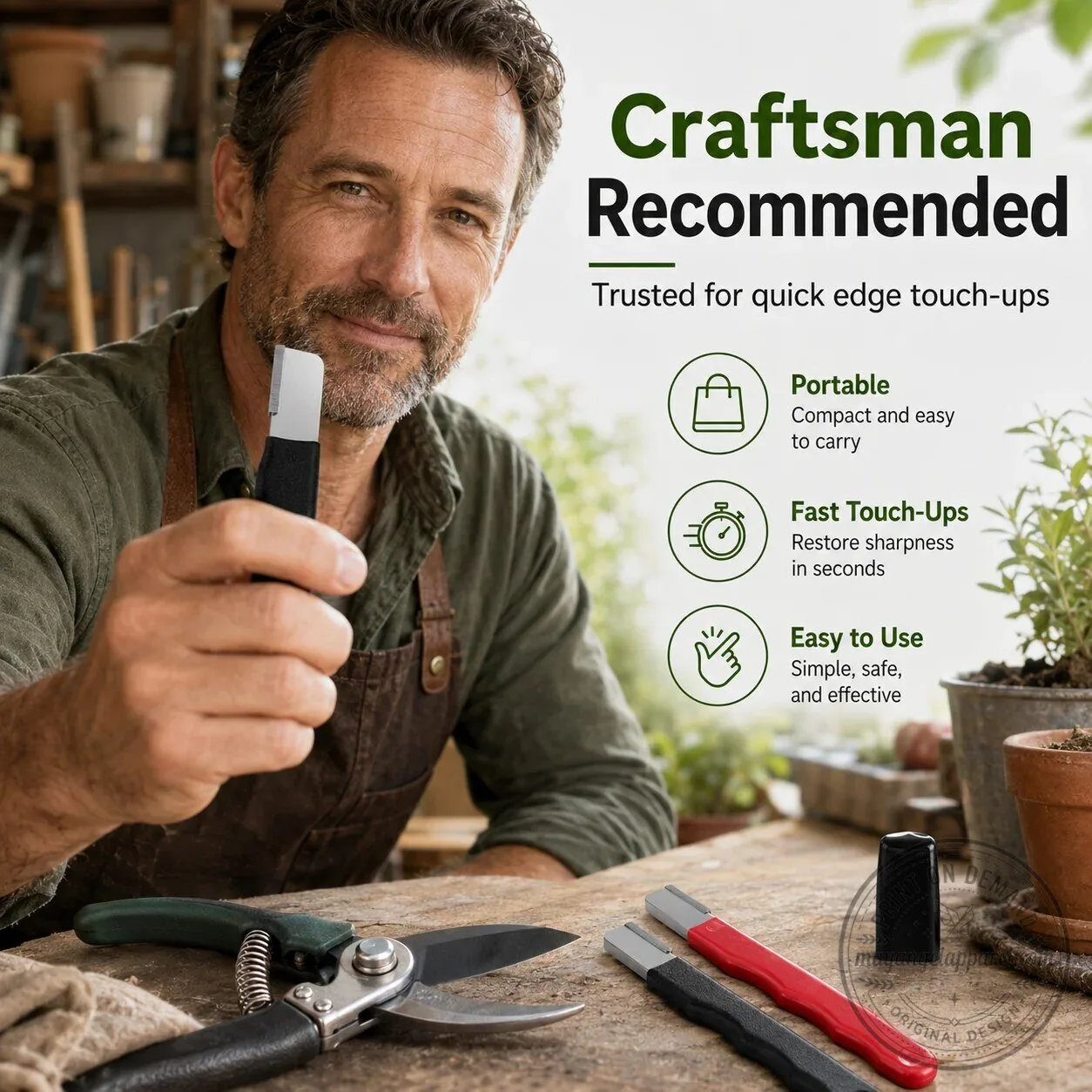 Professional 3-in-1 Knife Sharpener for Kitchen, Outdoor, and Garden Tools 9 Professional 3-in-1 Knife Sharpener for Kitchen, Outdoor, and Garden Tools