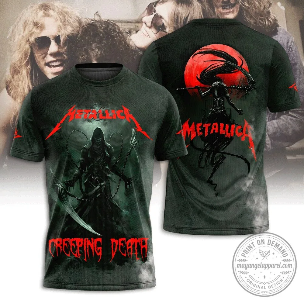 Metallica Creeping Death Album Art Heavy Metal Band Graphic T-Shirt