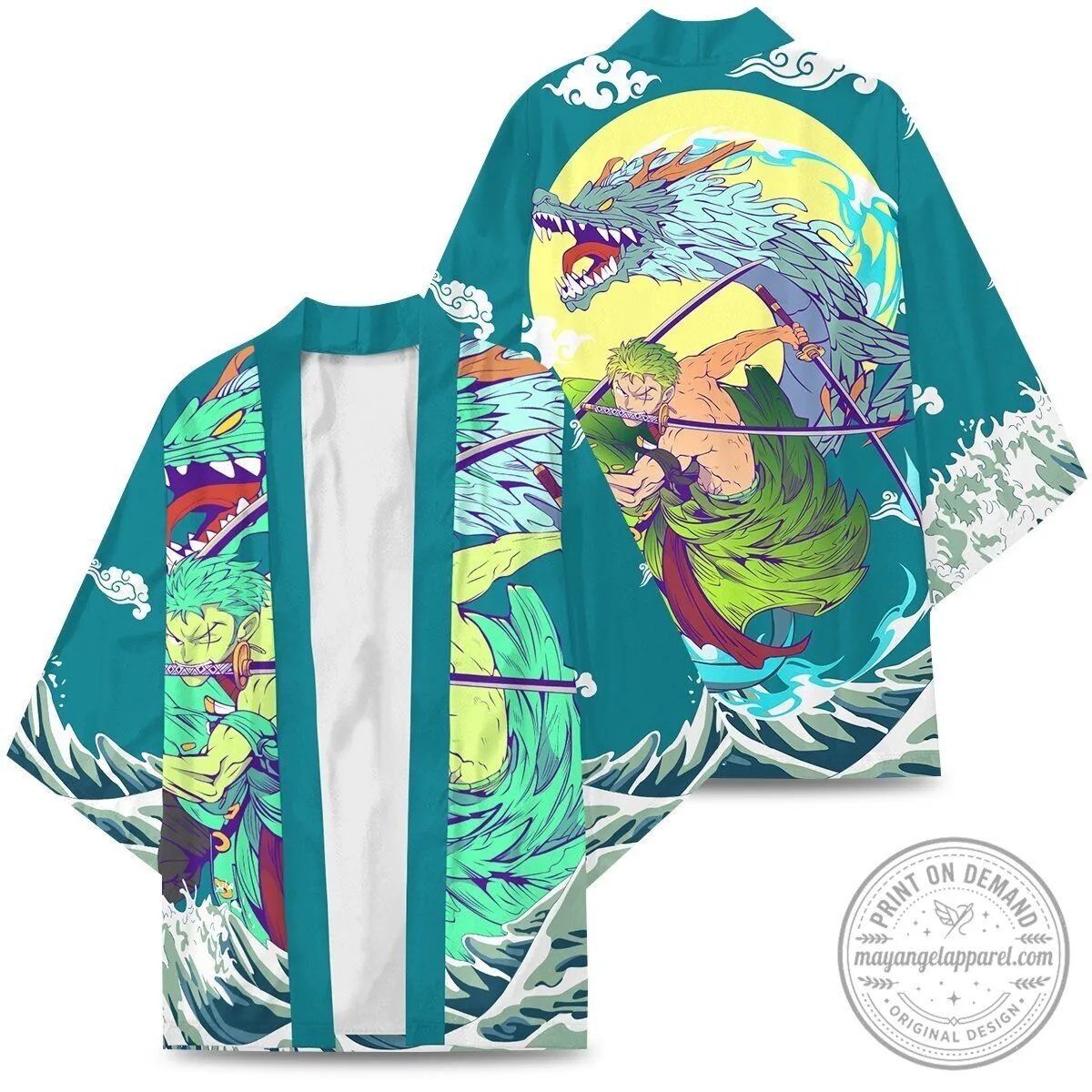 One Piece Roronoa Zoro Three Sword Style Dragon Kimono Robe