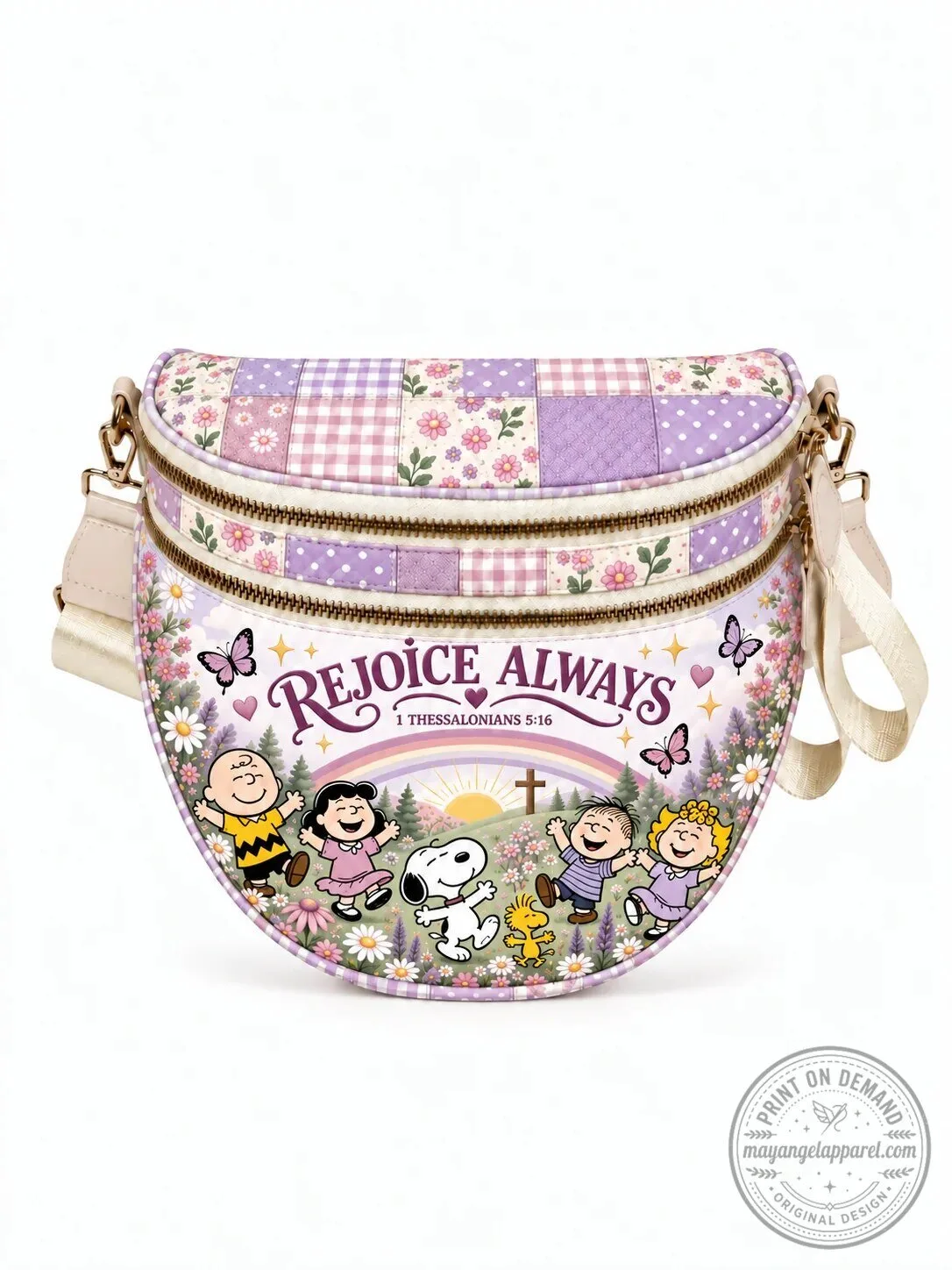 Peanuts Snoopy and Friends Rejoice Always Crossbody Bag for Women 18 Peanuts Snoopy and Friends Rejoice Always Crossbody Bag for Women