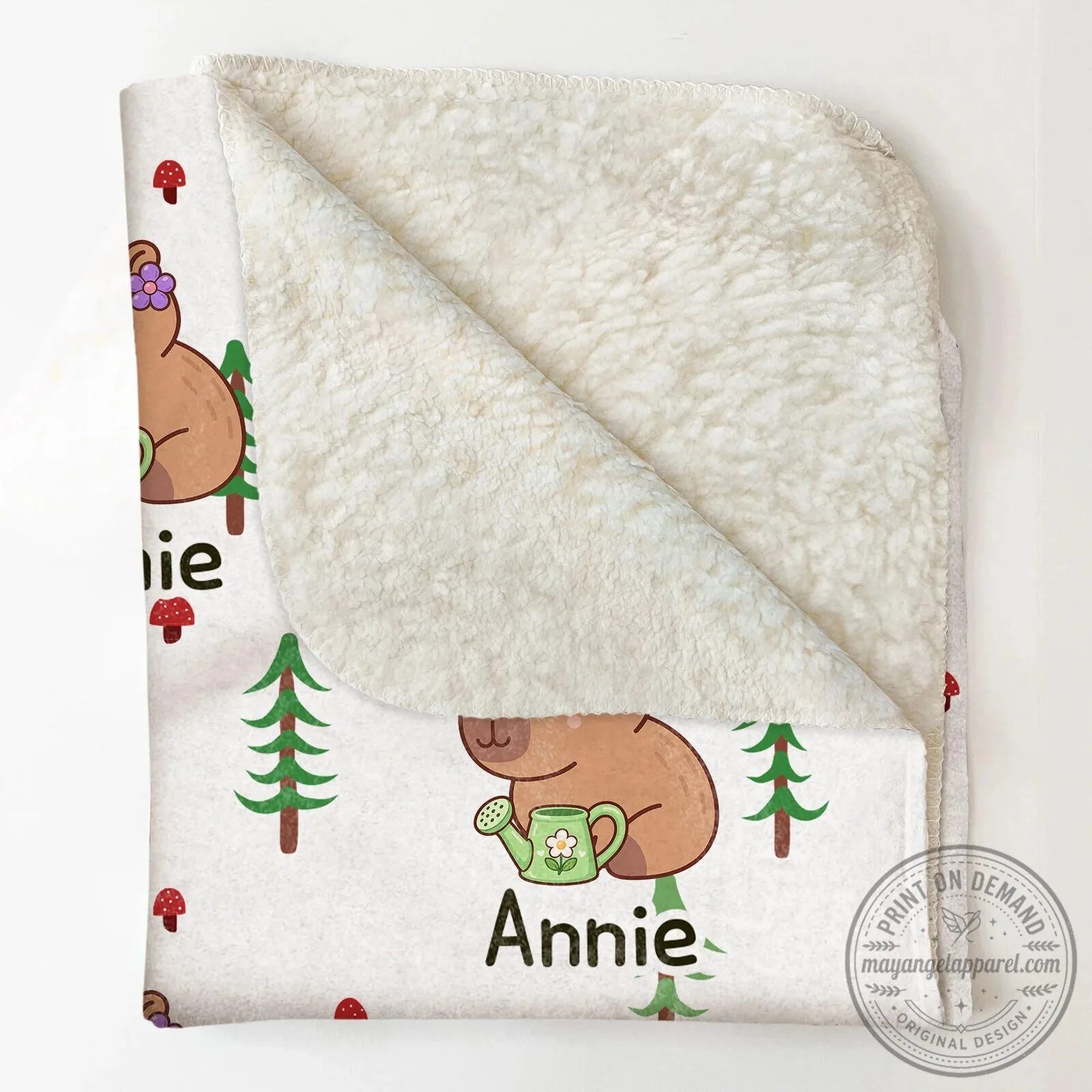 Personalized Capybara Christmas Tree Pattern Soft Fleece Throw Blanket 15 Personalized Capybara Christmas Tree Pattern Soft Fleece Throw Blanket