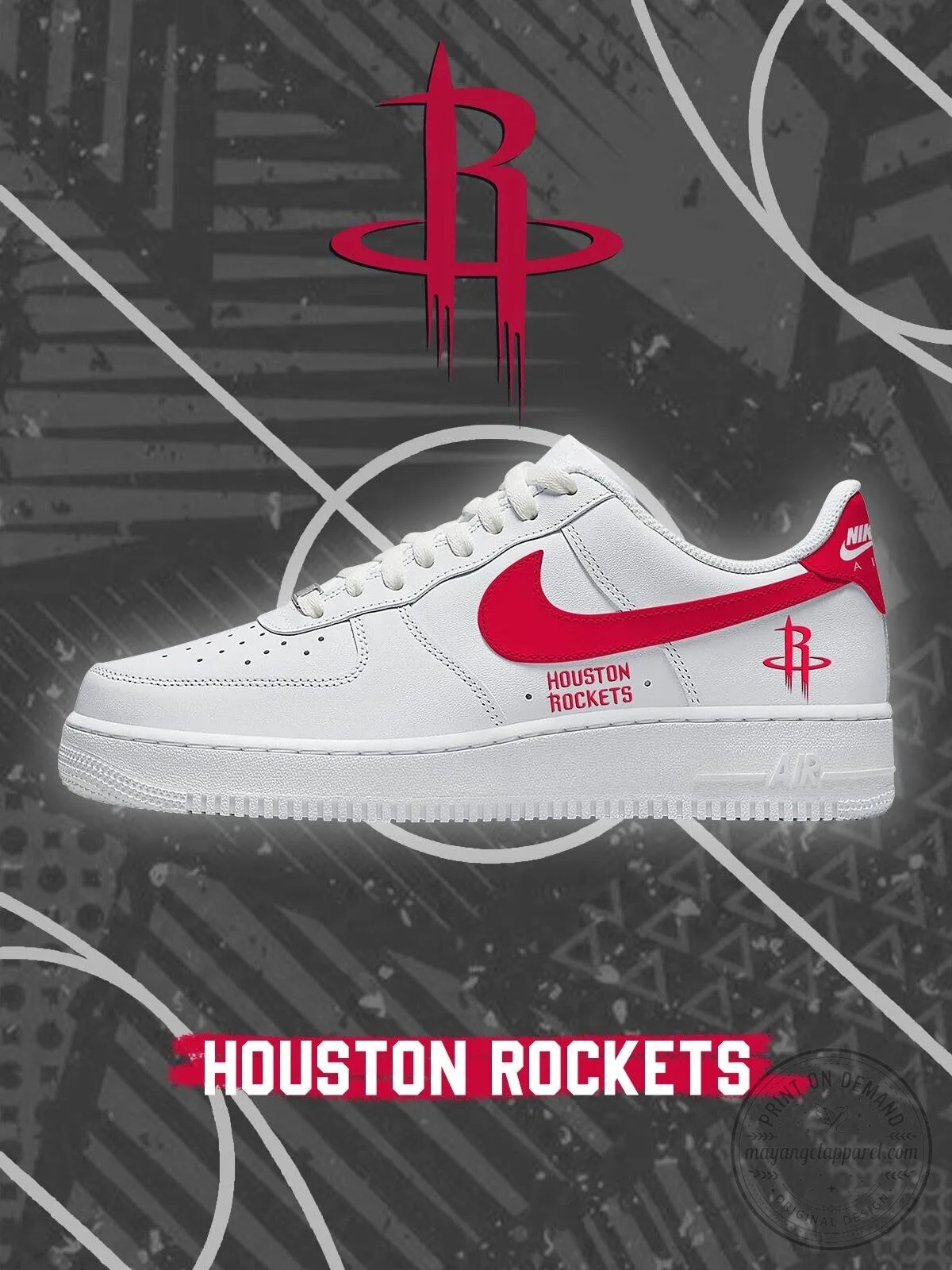 Houston Rockets National Basketball Association Team Logo Sneakers