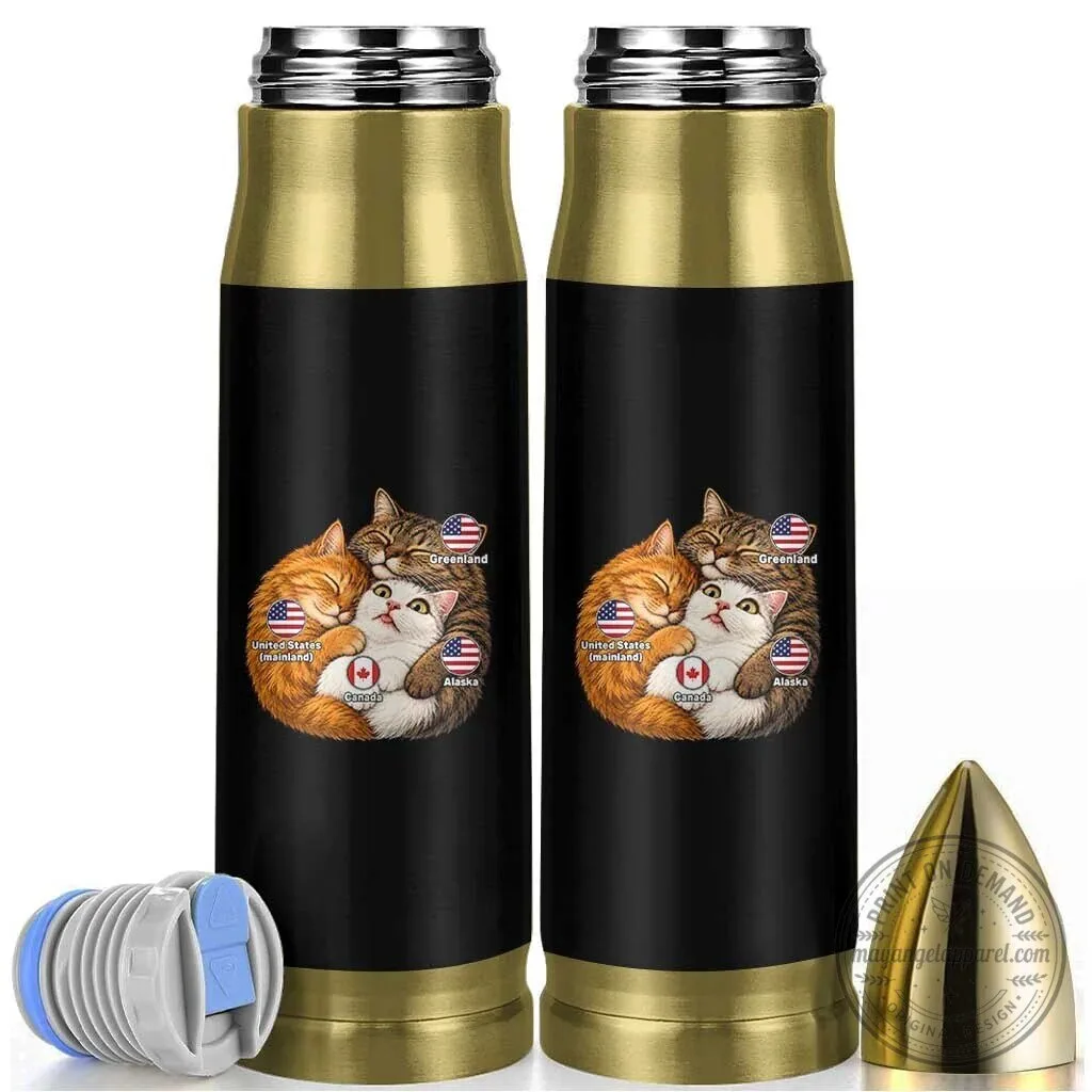 Funny Cats Hugging Canada Alaska Greenland Parody Bullet Tumbler