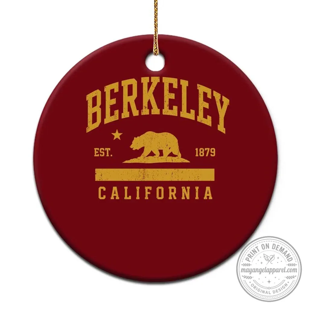 Berkeley California Golden Bear Est. 1879 Vintage Athletic Sports Ceramic Ornament