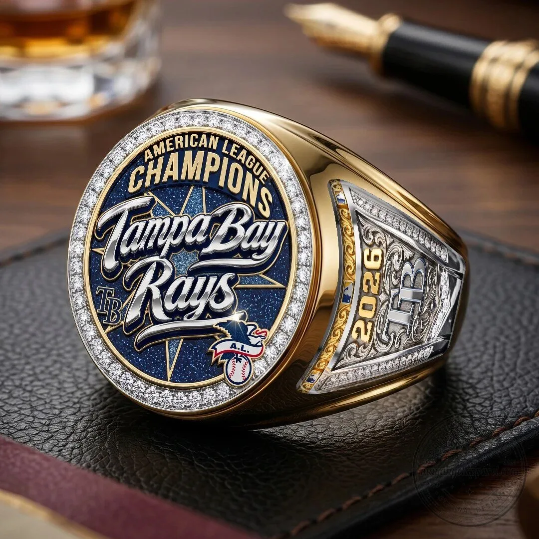 Tampa Bay Rays 2026 American League Champions Gold Plated Ring with Diamonds