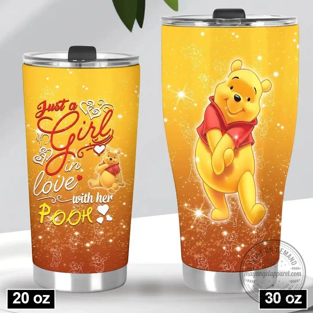 Winnie the Pooh Just a Girl in Love with Her Pooh Bear Tumbler 7 Winnie the Pooh Just a Girl in Love with Her Pooh Bear Tumbler