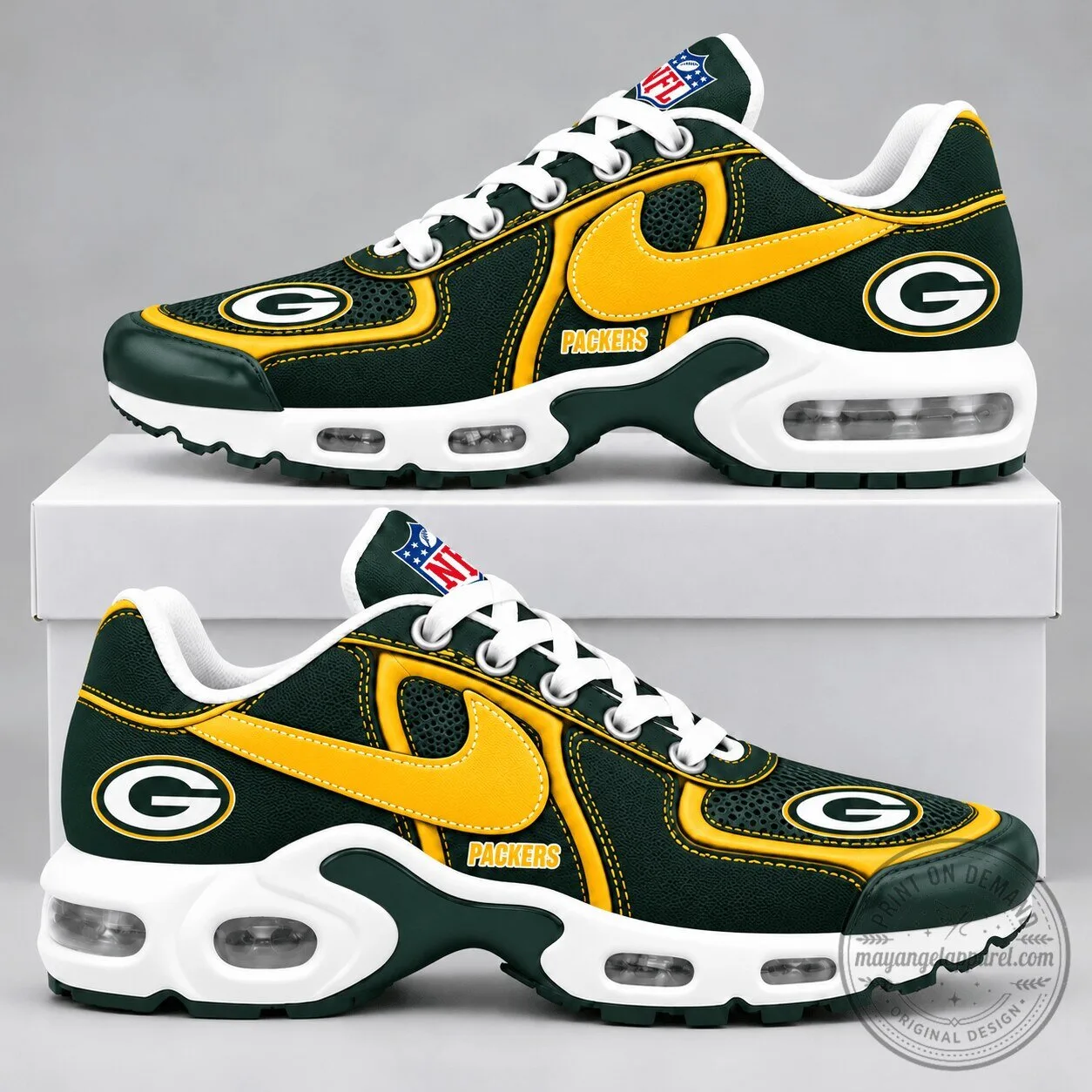 Athletic Shoes featuring the National Football League Team Logo of Green Bay Packers