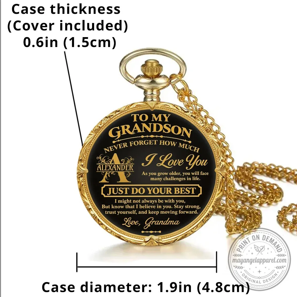 Grandson Never Forget How Much I Love You Grandma Engraved Pocket Watch 15 Grandson Never Forget How Much I Love You Grandma Engraved Pocket Watch