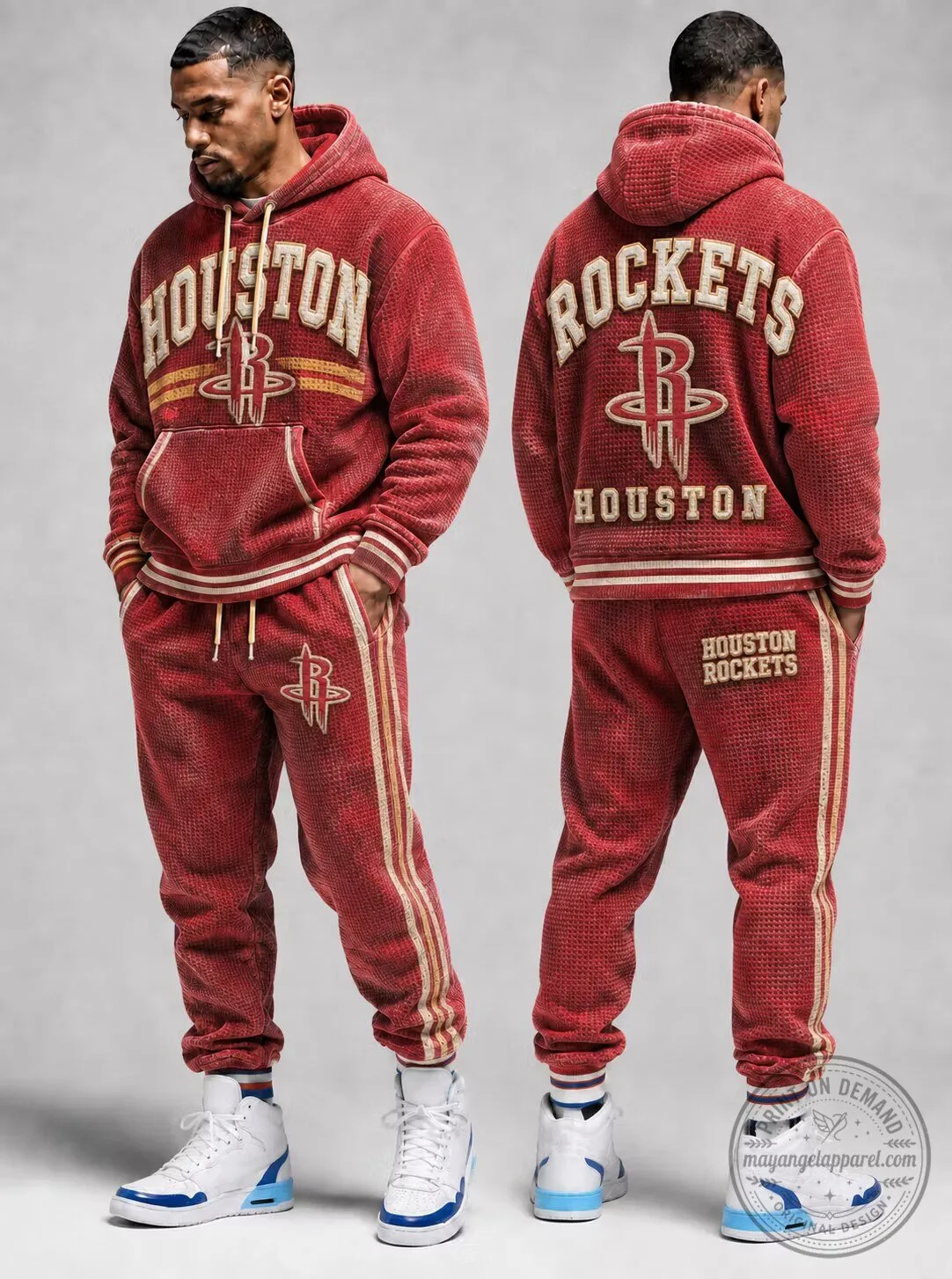 Houston Rockets NBA Basketball Team Red Fleece Hoodie Sweatshirt for Men