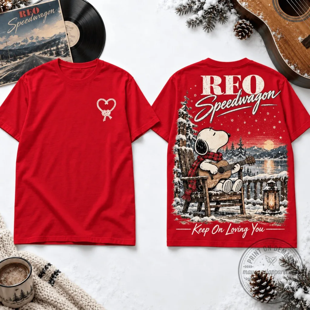 REO Speedwagon Snoopy Keep On Loving You Christmas Red T-Shirt REO Speedwagon Snoopy Keep On Loving You Christmas Red T-Shirt