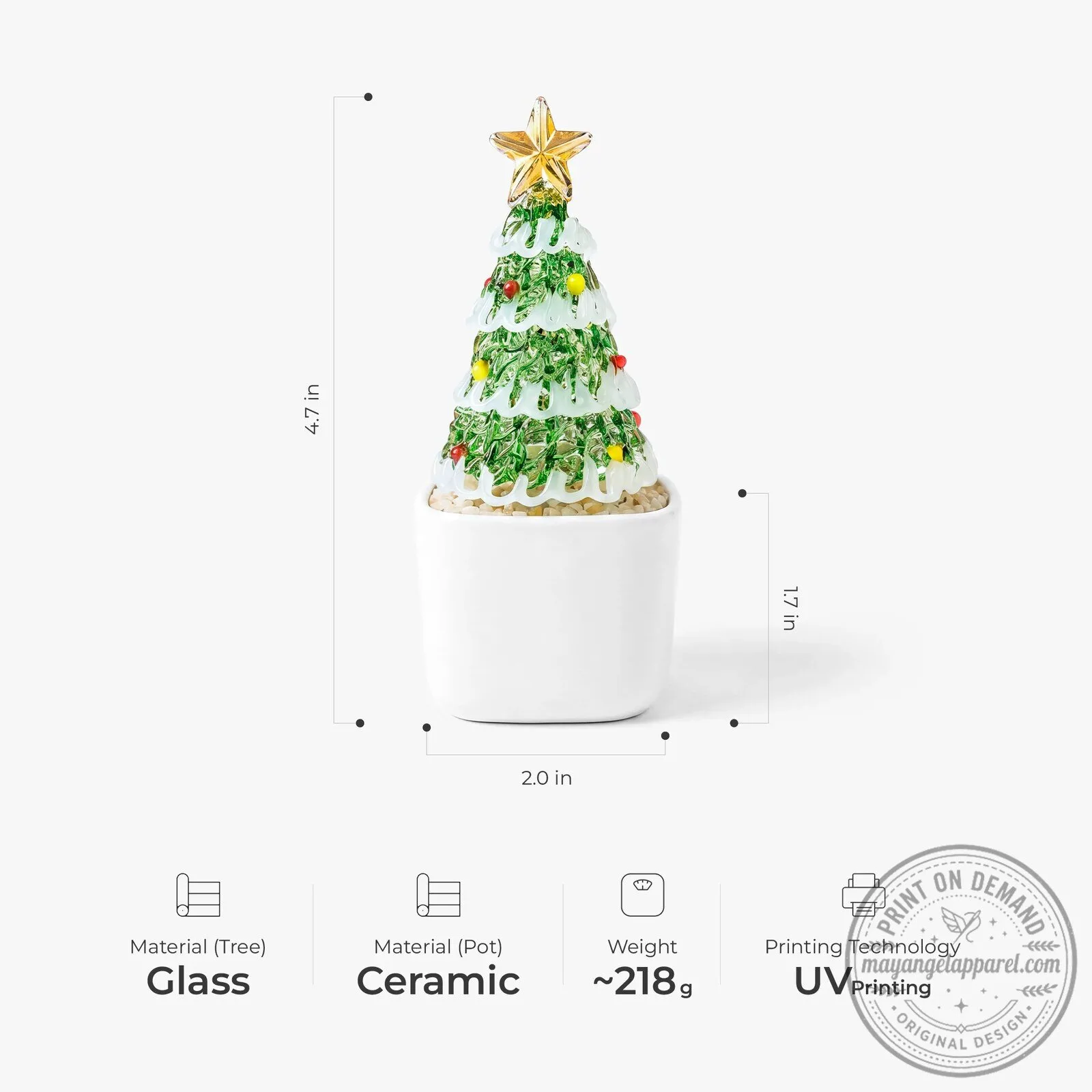 Personalized Mom and Daughter Christmas Tree Glass Potted Decoration 7 Personalized Mom and Daughter Christmas Tree Glass Potted Decoration