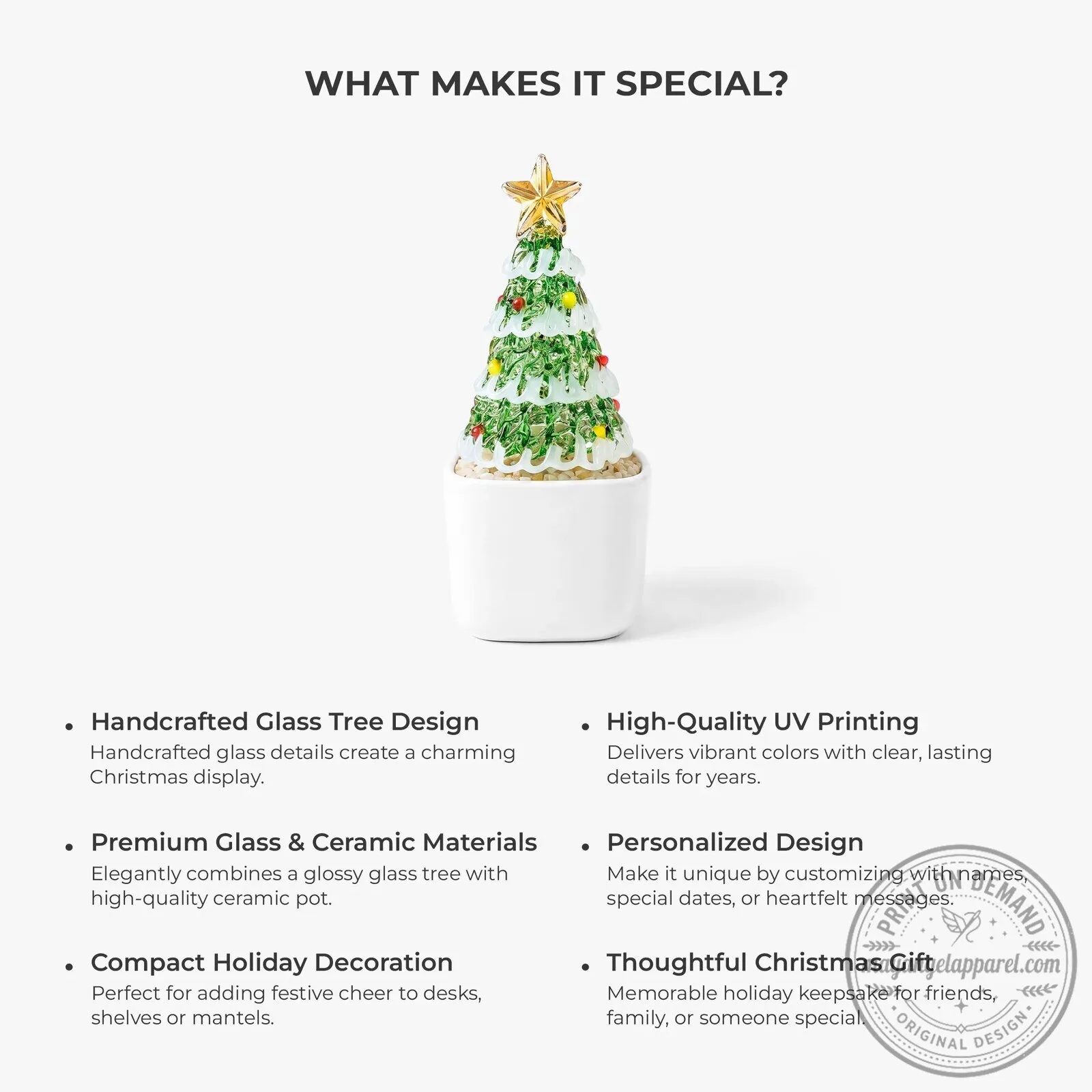 Personalized Mom and Daughter Christmas Tree Glass Potted Decoration 9 Personalized Mom and Daughter Christmas Tree Glass Potted Decoration
