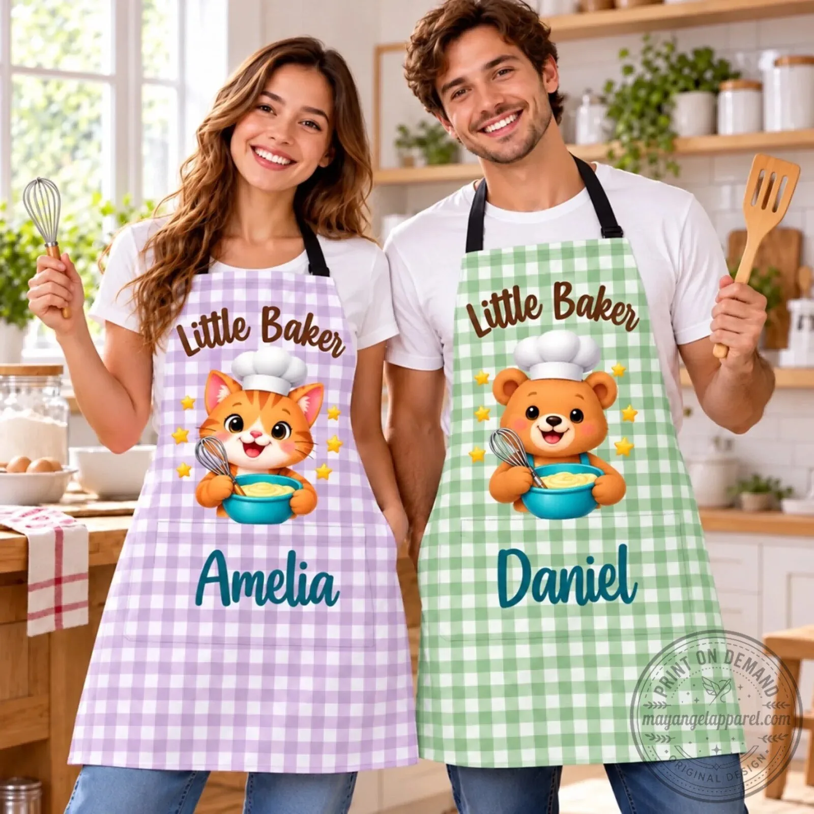 Personalized Little Baker Unicorn Dinosaur Kids Apron with Pocket 9 Personalized Little Baker Unicorn Dinosaur Kids Apron with Pocket