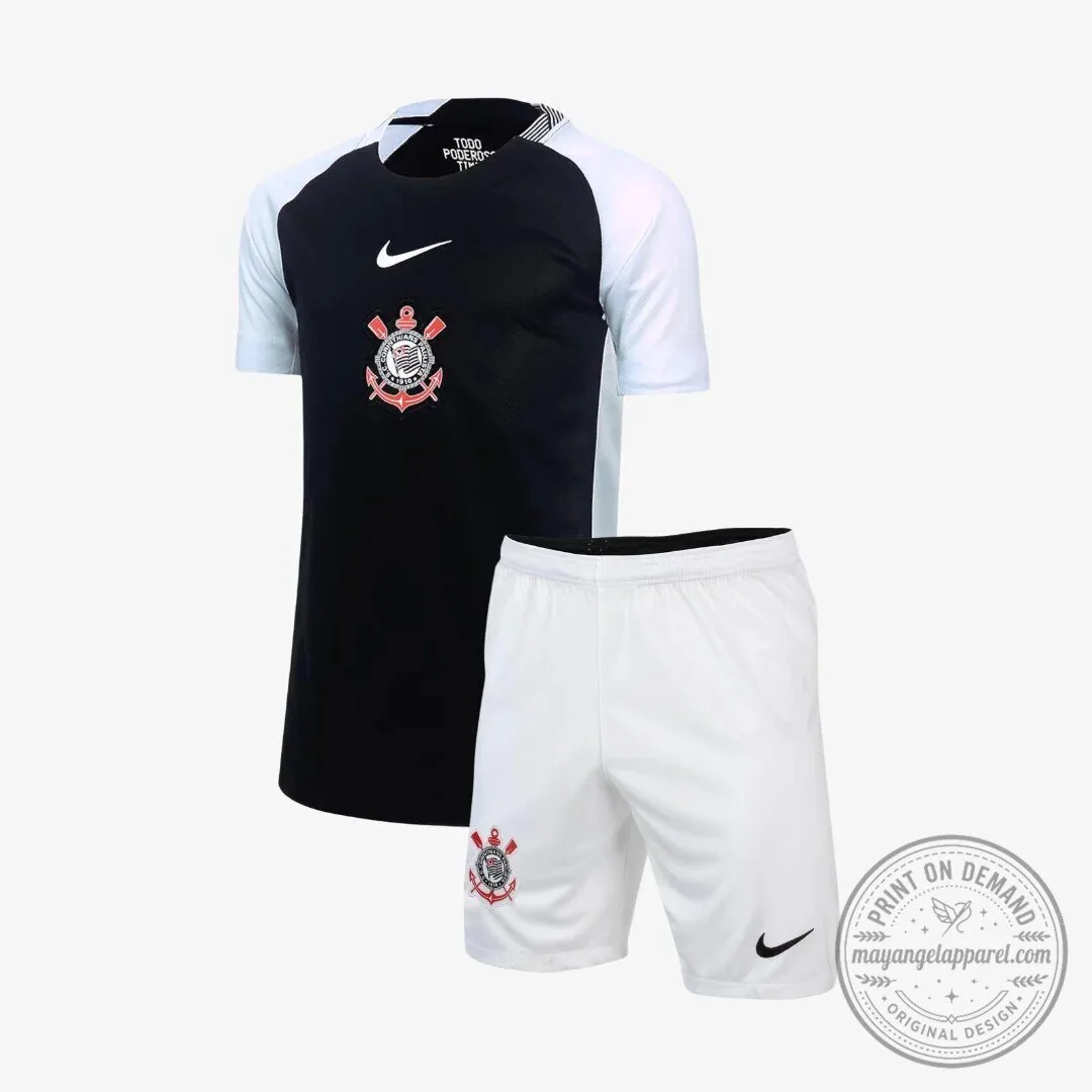 Corinthians Away Soccer Jersey and Shorts Kit for Kids