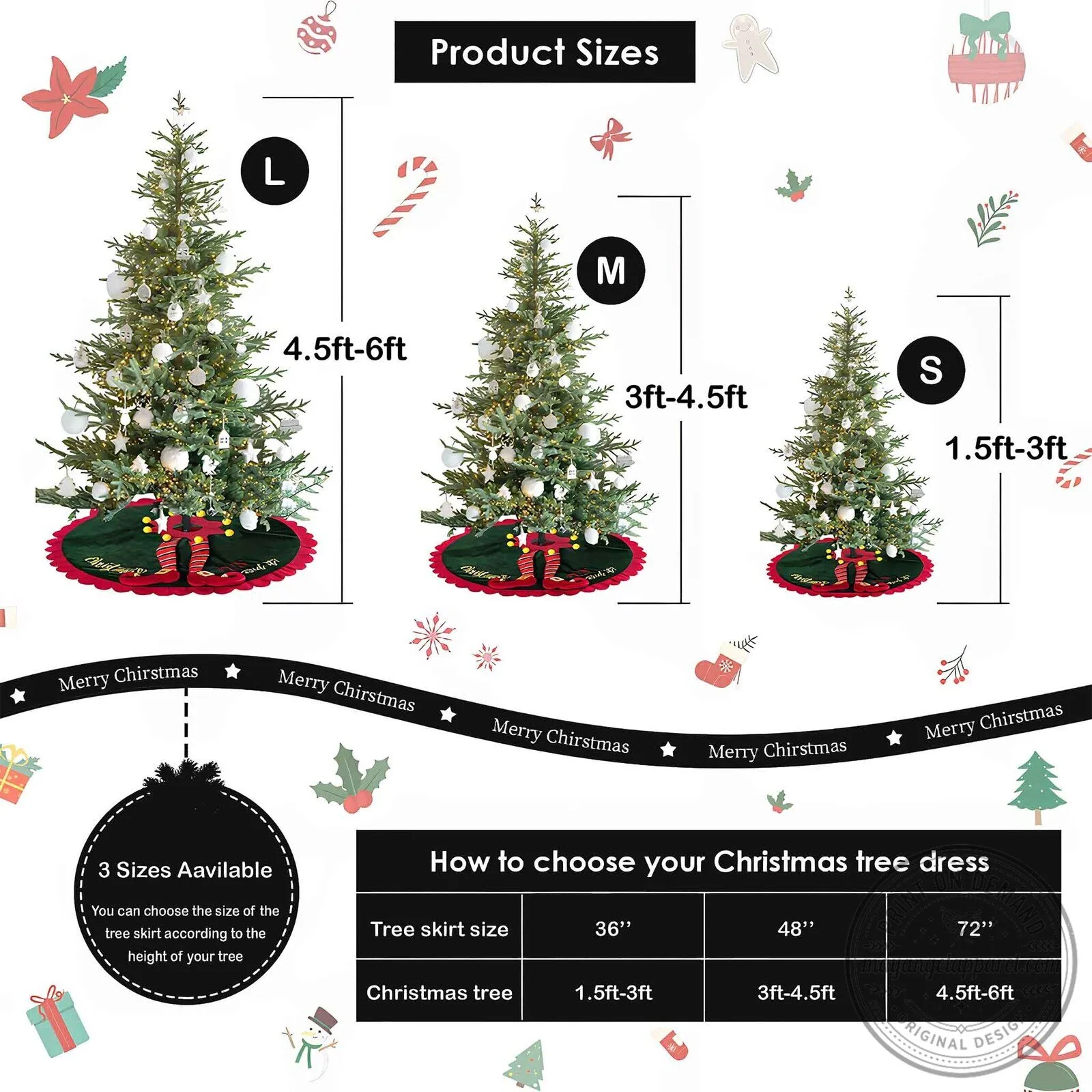 Dachshund Christmas Tree Skirt with Holiday Sweaters and Snowflakes 6 Dachshund Christmas Tree Skirt with Holiday Sweaters and Snowflakes
