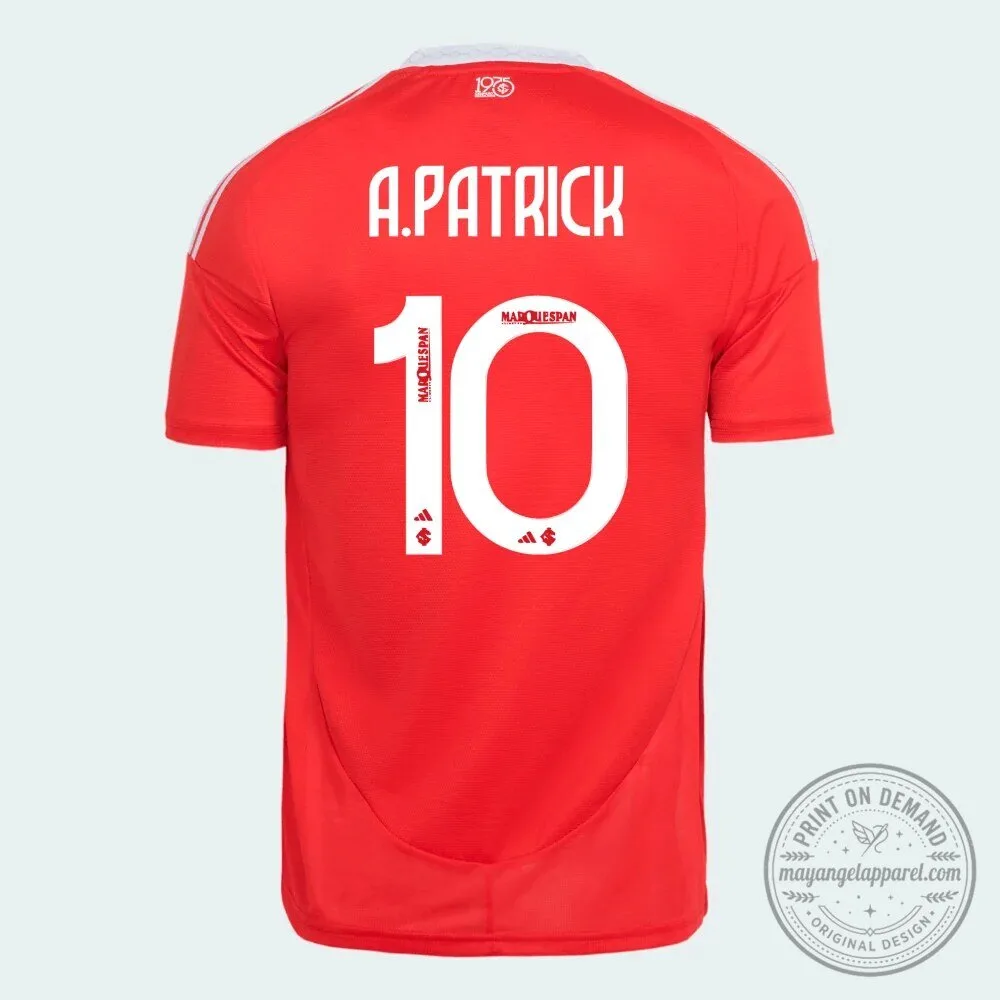 Patrick Number 10 Red Football Fan Jersey for Men and Women