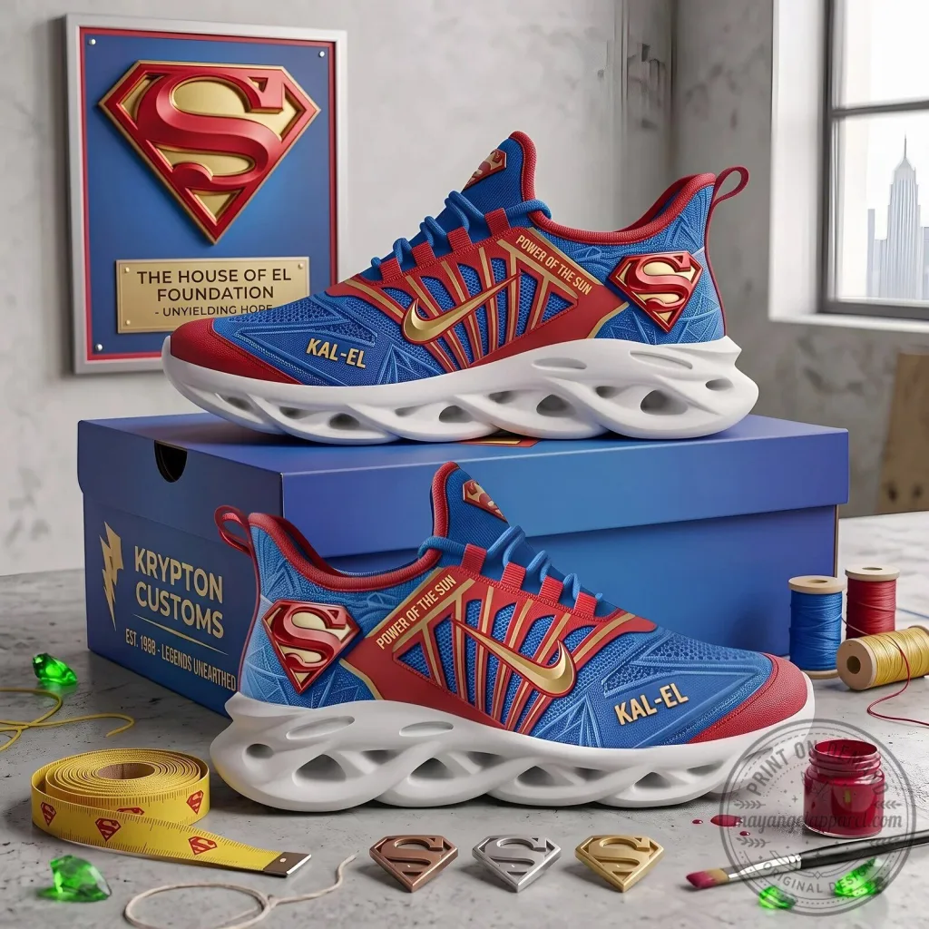 Superman Kal-El Power of the Sun Athletic Sneakers for Men and Women Superman Kal-El Power of the Sun Athletic Sneakers for Men and Women