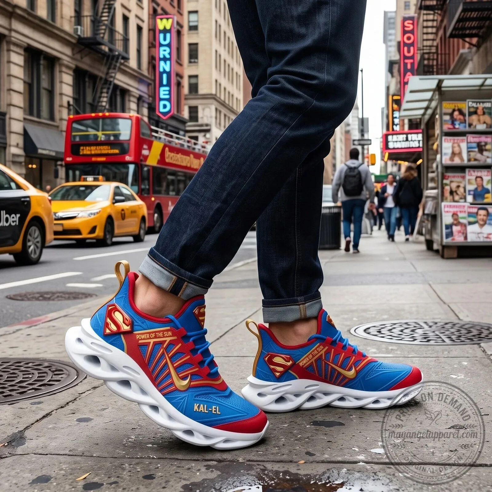 Superman Kal-El Power of the Sun Athletic Sneakers for Men and Women 5 Superman Kal-El Power of the Sun Athletic Sneakers for Men and Women