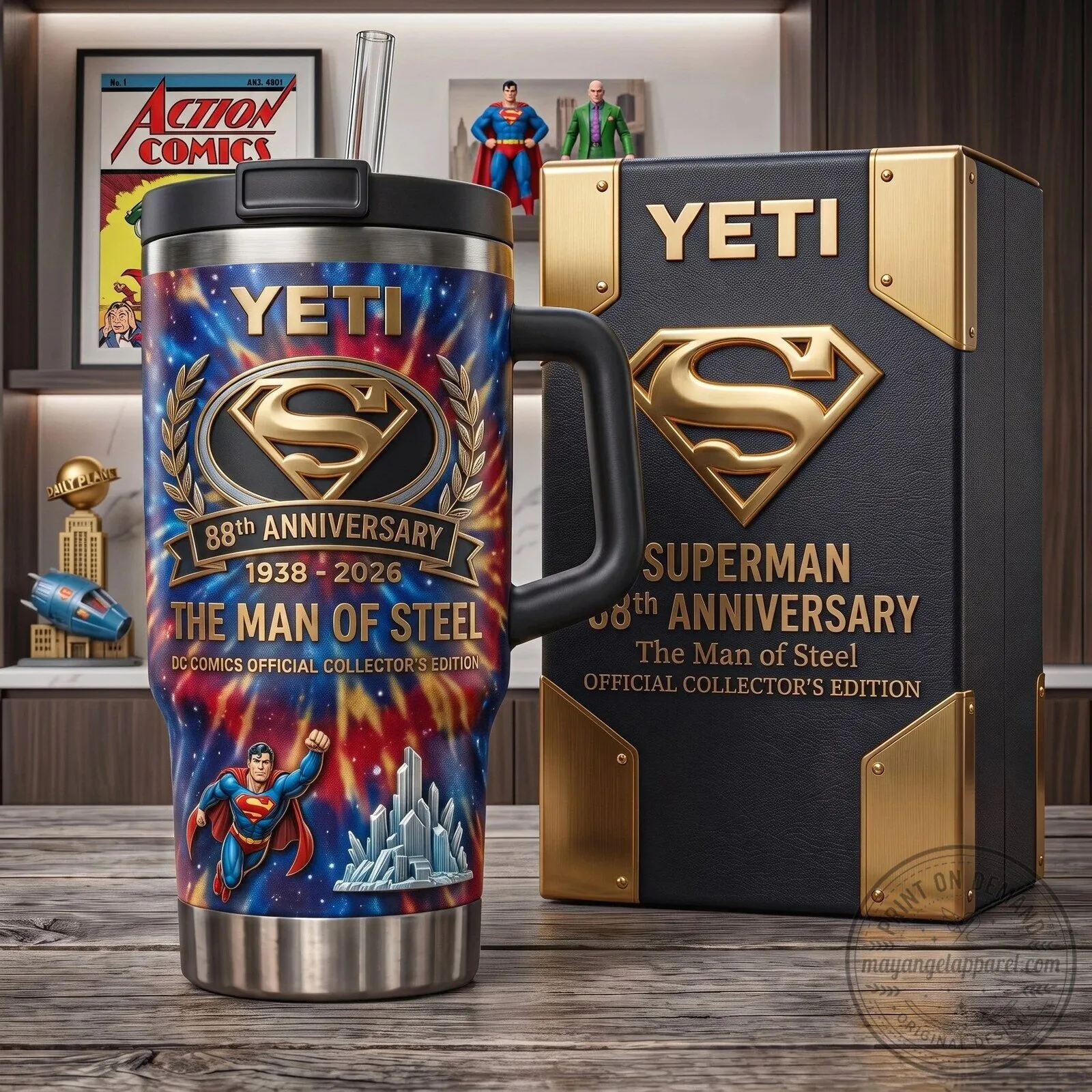 Superman 88th Anniversary The Man of Steel Official Collector's Edition Tumbler