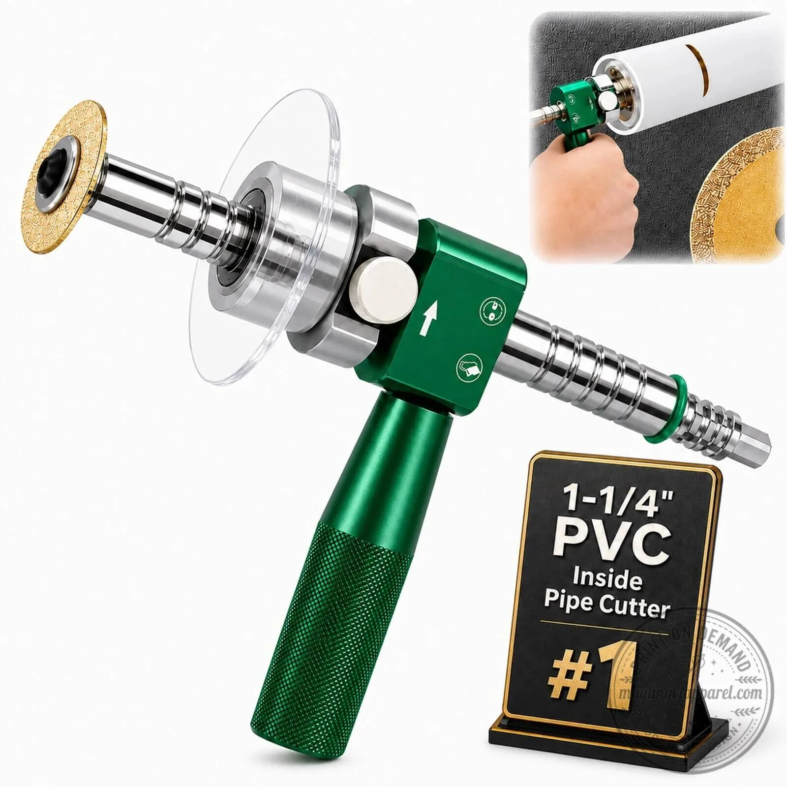 Internal PVC Pipe Cutter Tool with Diamond Wheel for 1-1/4 Inch Pipes 12 Internal PVC Pipe Cutter Tool with Diamond Wheel for 1-1/4 Inch Pipes