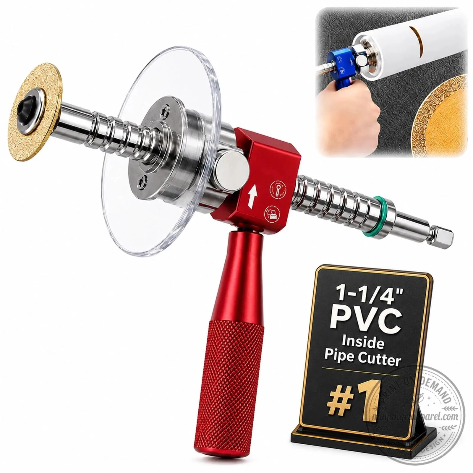 Internal PVC Pipe Cutter Tool with Diamond Wheel for 1-1/4 Inch Pipes 13 Internal PVC Pipe Cutter Tool with Diamond Wheel for 1-1/4 Inch Pipes
