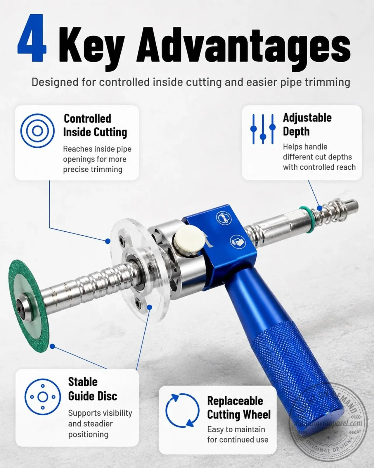 Internal PVC Pipe Cutter Tool with Diamond Wheel for 1-1/4 Inch Pipes 14 Internal PVC Pipe Cutter Tool with Diamond Wheel for 1-1/4 Inch Pipes
