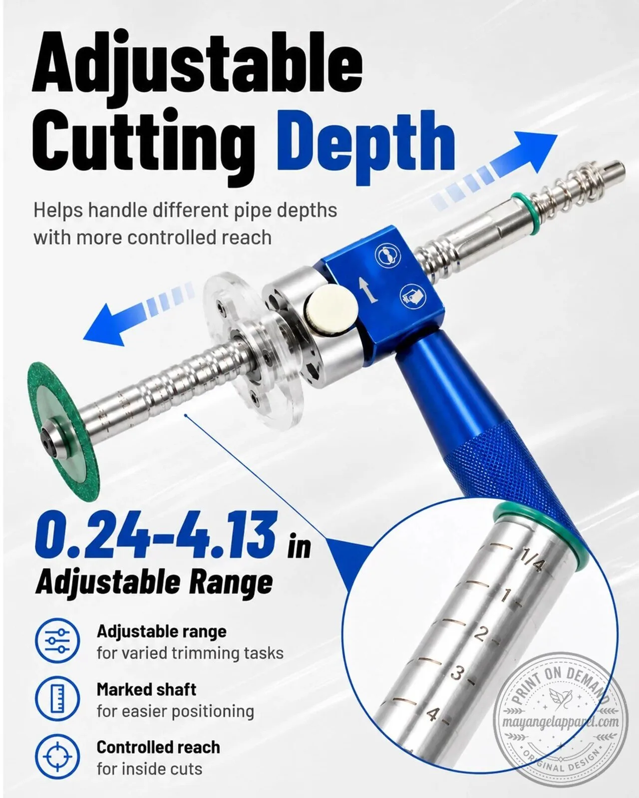 Internal PVC Pipe Cutter Tool with Diamond Wheel for 1-1/4 Inch Pipes 18 Internal PVC Pipe Cutter Tool with Diamond Wheel for 1-1/4 Inch Pipes
