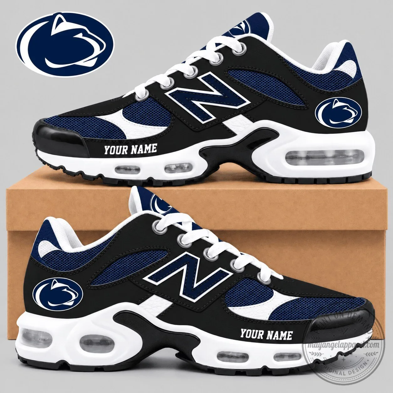 Penn State Nittany Lions NCAA Custom Name Black Running Shoes