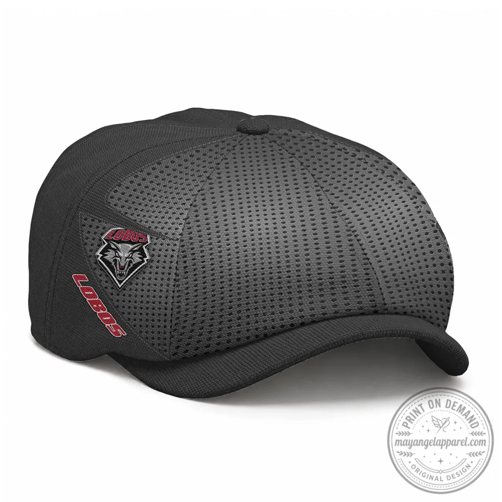 New Mexico Lobos NCAA Black Newsboy Cap Hat for Men and Women New Mexico Lobos NCAA Black Newsboy Cap Hat for Men and Women