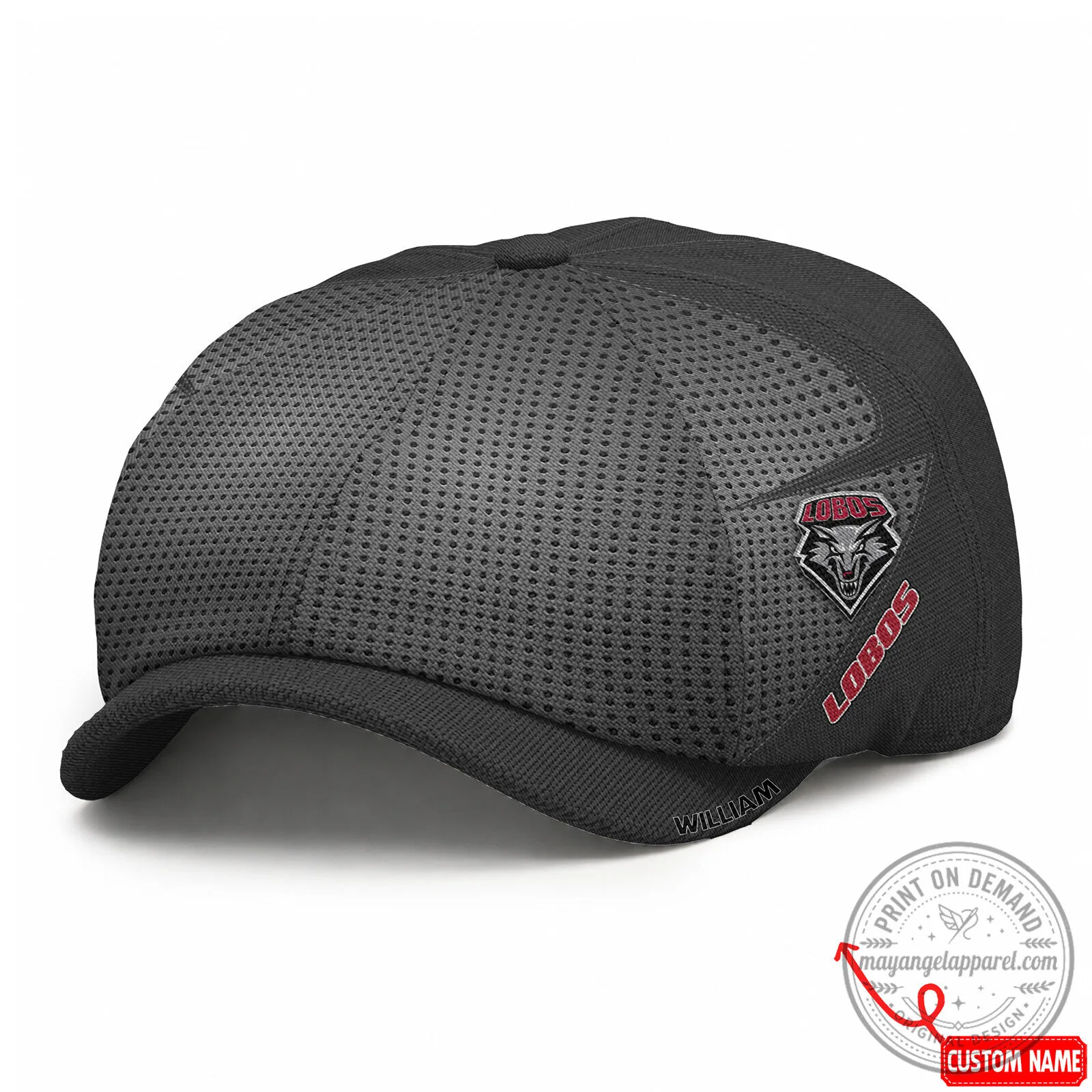 New Mexico Lobos NCAA Black Newsboy Cap Hat for Men and Women 6 New Mexico Lobos NCAA Black Newsboy Cap Hat for Men and Women