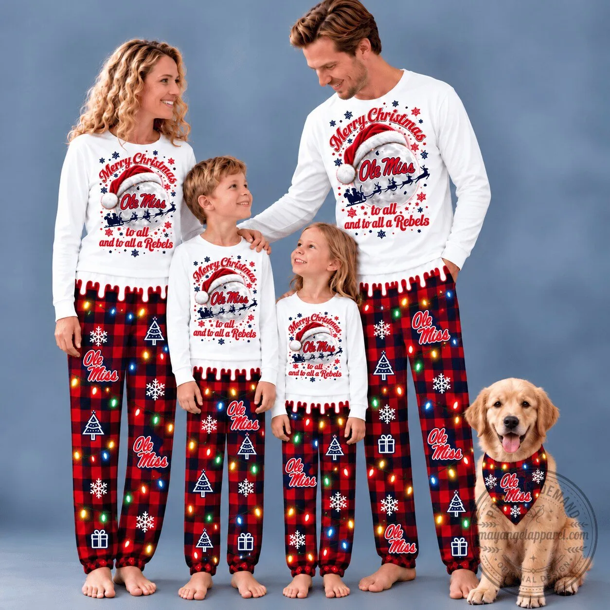 Kyrie Irving Forged By Fire Graphic T-Shirt 6 Ole Miss Rebels Christmas Family Pajamas Set Holiday Sleepwear for Adults and Kids